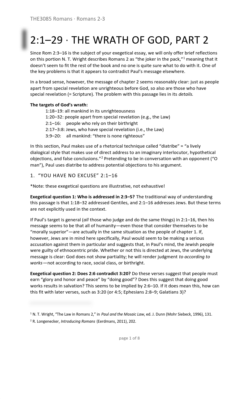 THE3085 Romans 2-3 - Notes.pdf_dllh7idonh3_page1