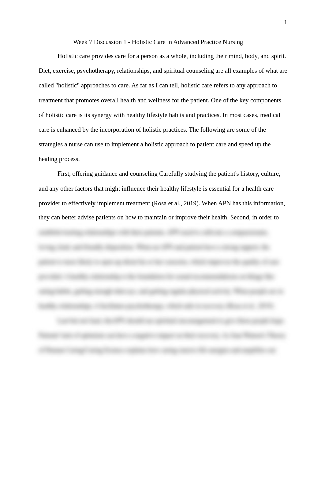 Week 7 Discussion 1 - Holistic Care in Advanced Practice Nursing.docx_dlm7up8vvmq_page1