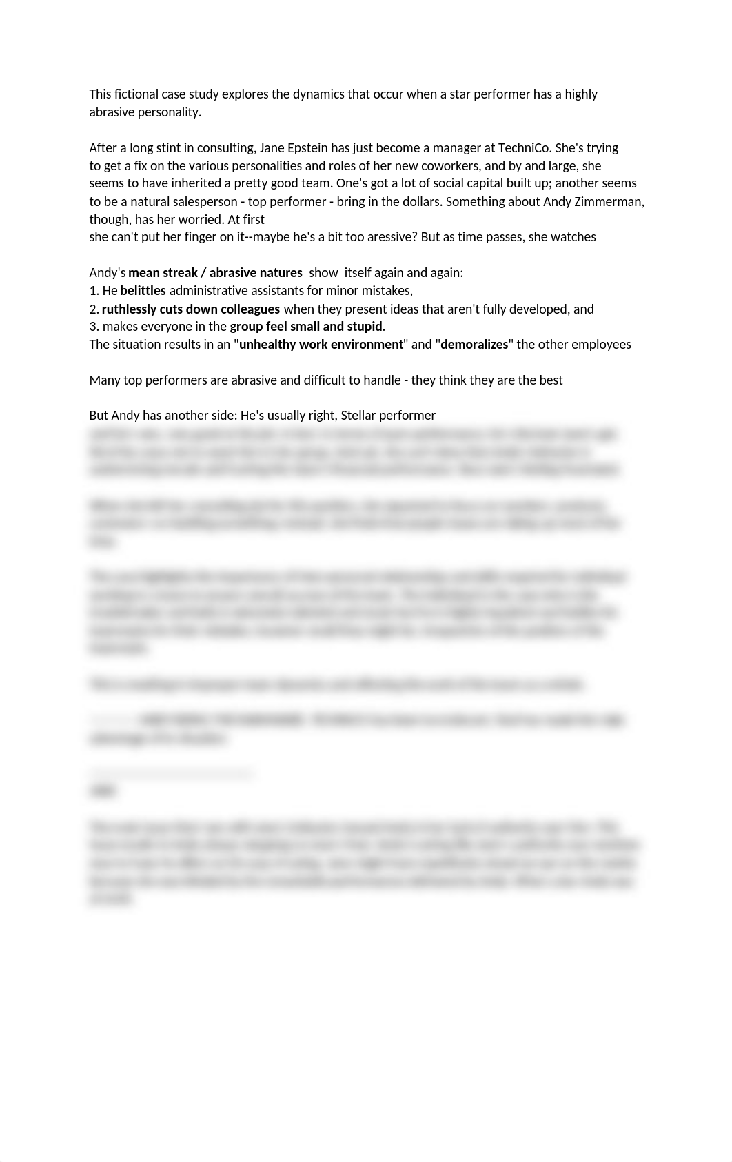 This ﬁctional case study explores the dynamics that occur when a star performer has a highly.docx_dlm8ag4ktuf_page1