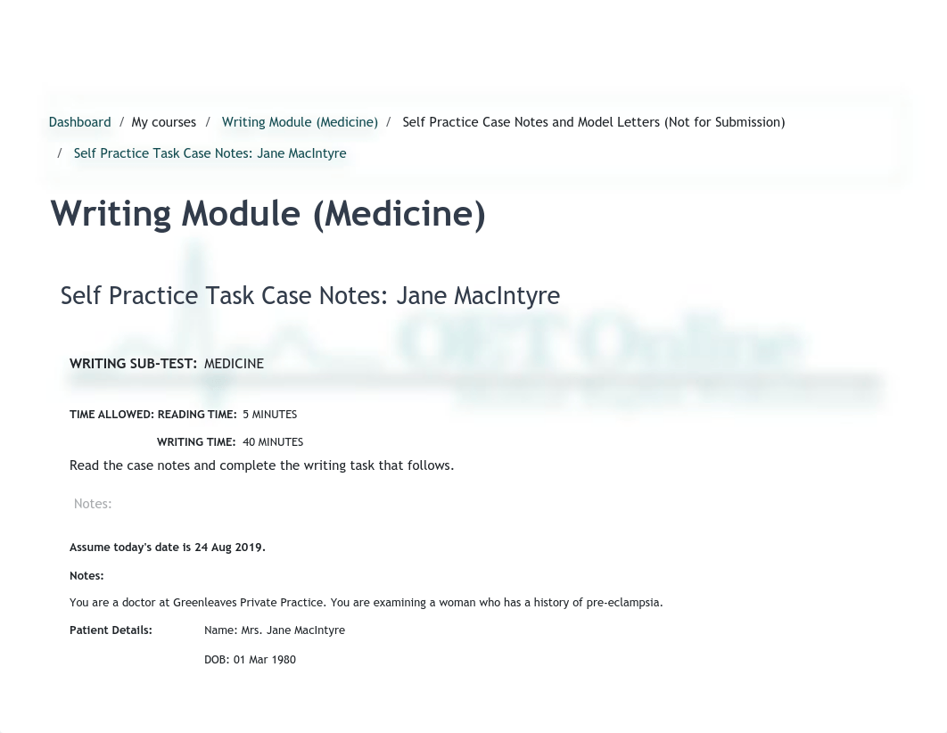 Writing Module (Medicine)_ Self Practice Task Case Notes_ Jane MacIntyre.pdf_dlm9zohw98b_page1