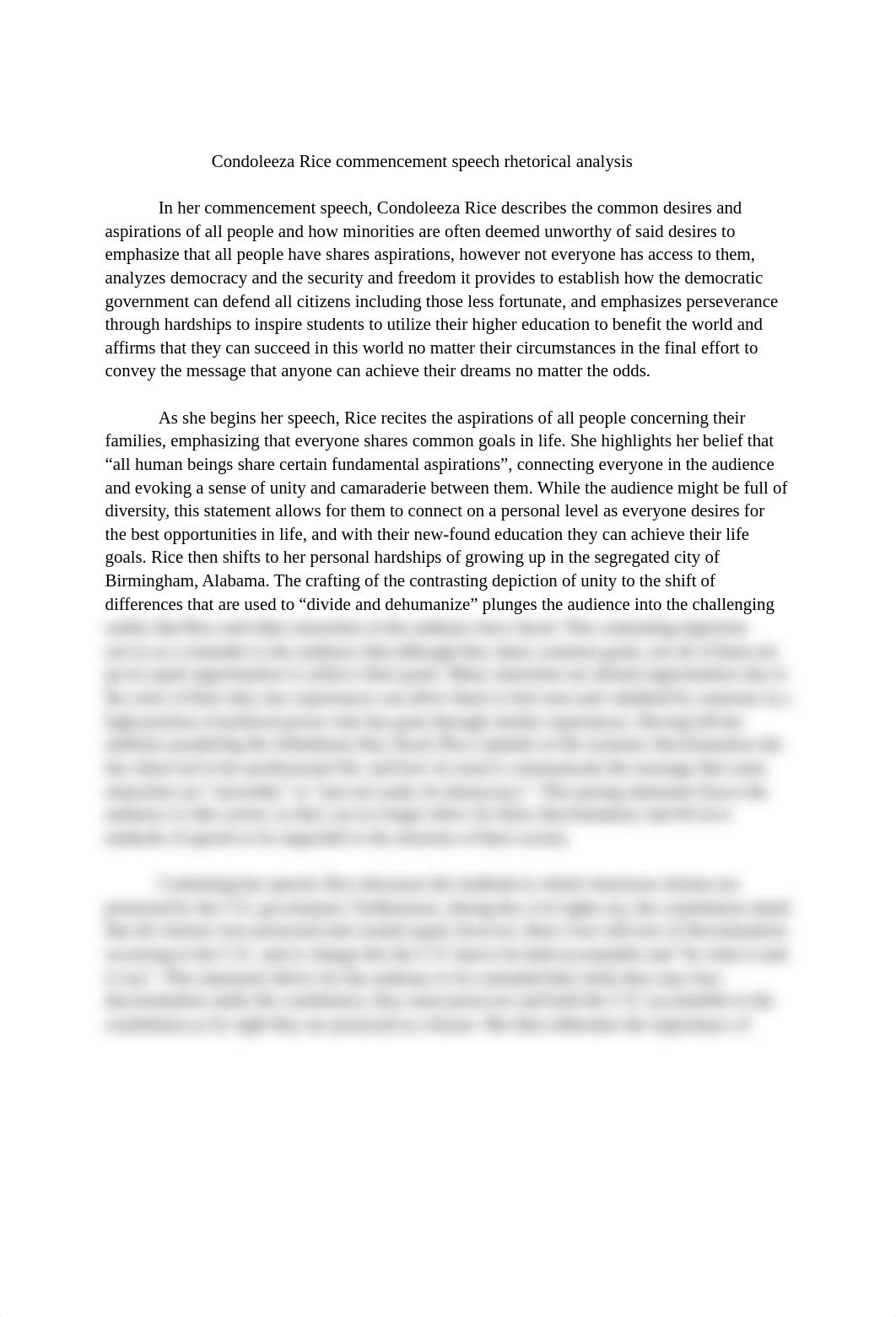 Condoleeza Rice commencement speech Rhetorical Analysis (2).pdf_dlmbuhljvnr_page1