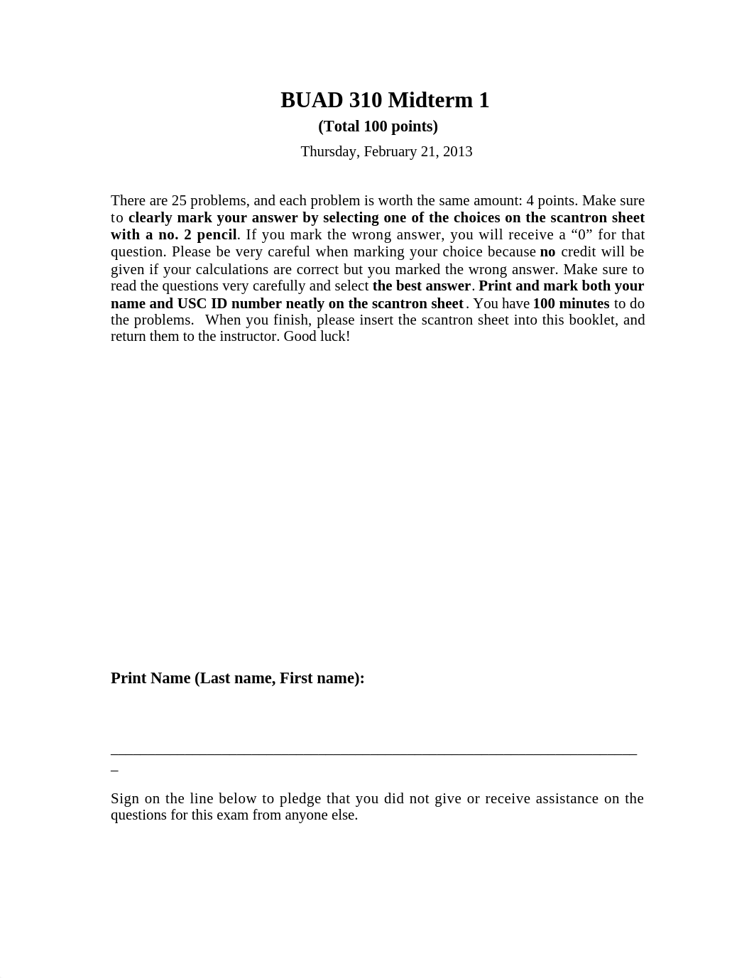 BUAD 310 Midterm 1_2013s_soln(1)_dlmlc733xot_page1