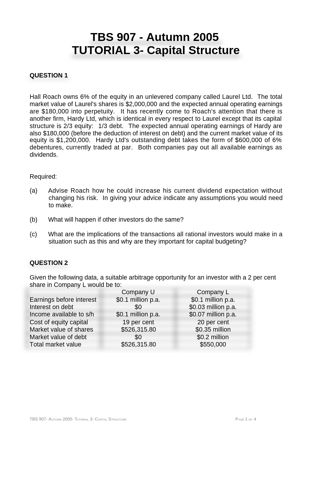 Autumn 2005- TBS 907- Tutorial 3 - Capital Structure_dlmsav31ce6_page1