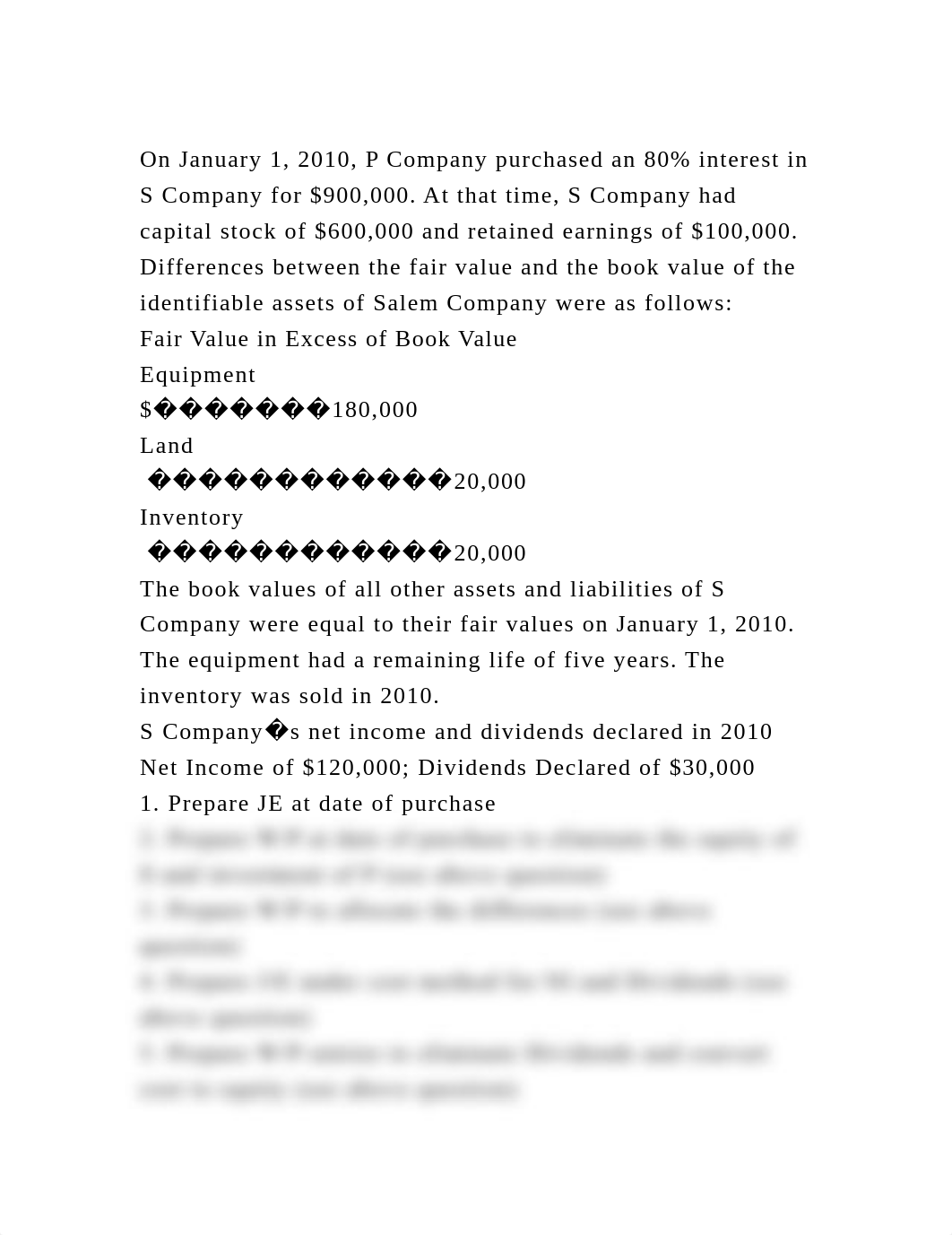 On January 1, 2010, P Company purchased an 80 interest in S Company.docx_dlmz41erxc6_page2