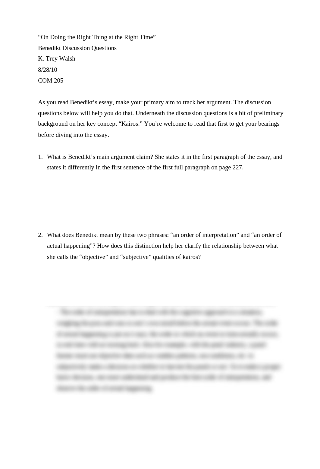 Kairos: "On Doing the Right Thing at the Right Time" Benedikt Discussion Questions_dlnvvnd8azx_page1