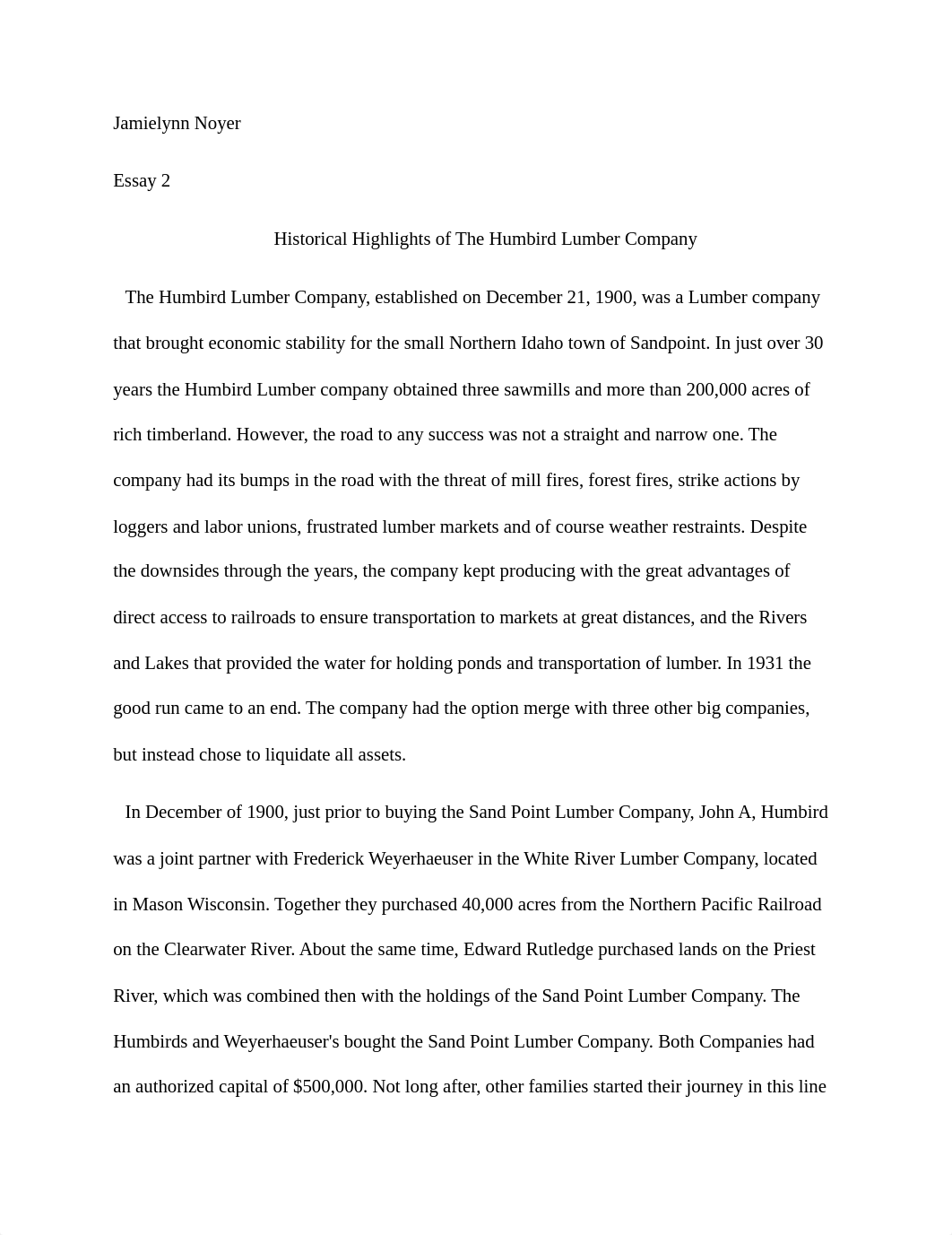 The Humbird Lumber company essay 2 2018.docx_dlo06fzc3az_page1