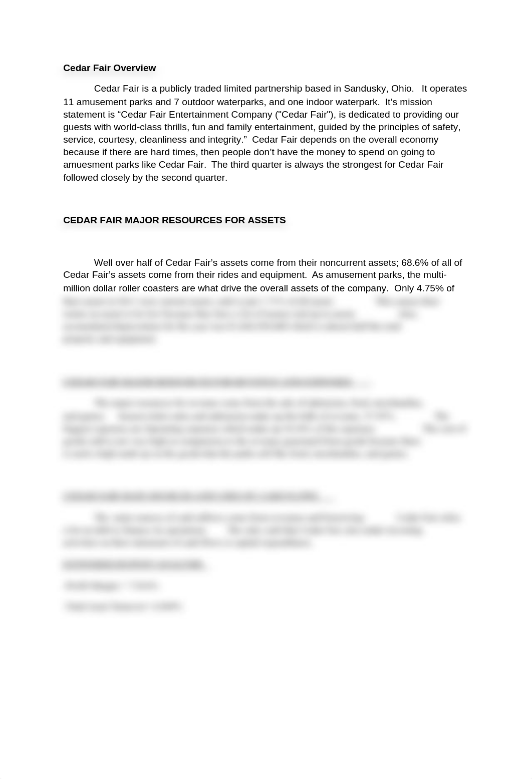 Cedar Fair Company Analysis_dloj0576oby_page1