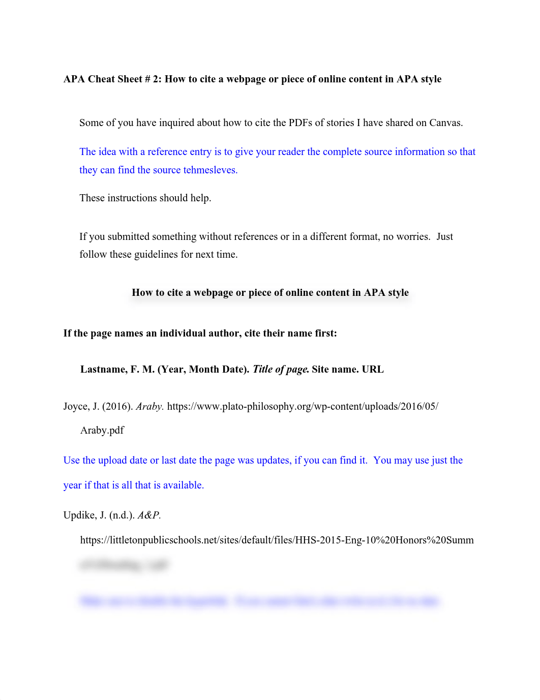 APA Cheat Sheet # 2_ How to cite a webpage or piece of online content in APA style.docx.pdf_dlpndzcked3_page1