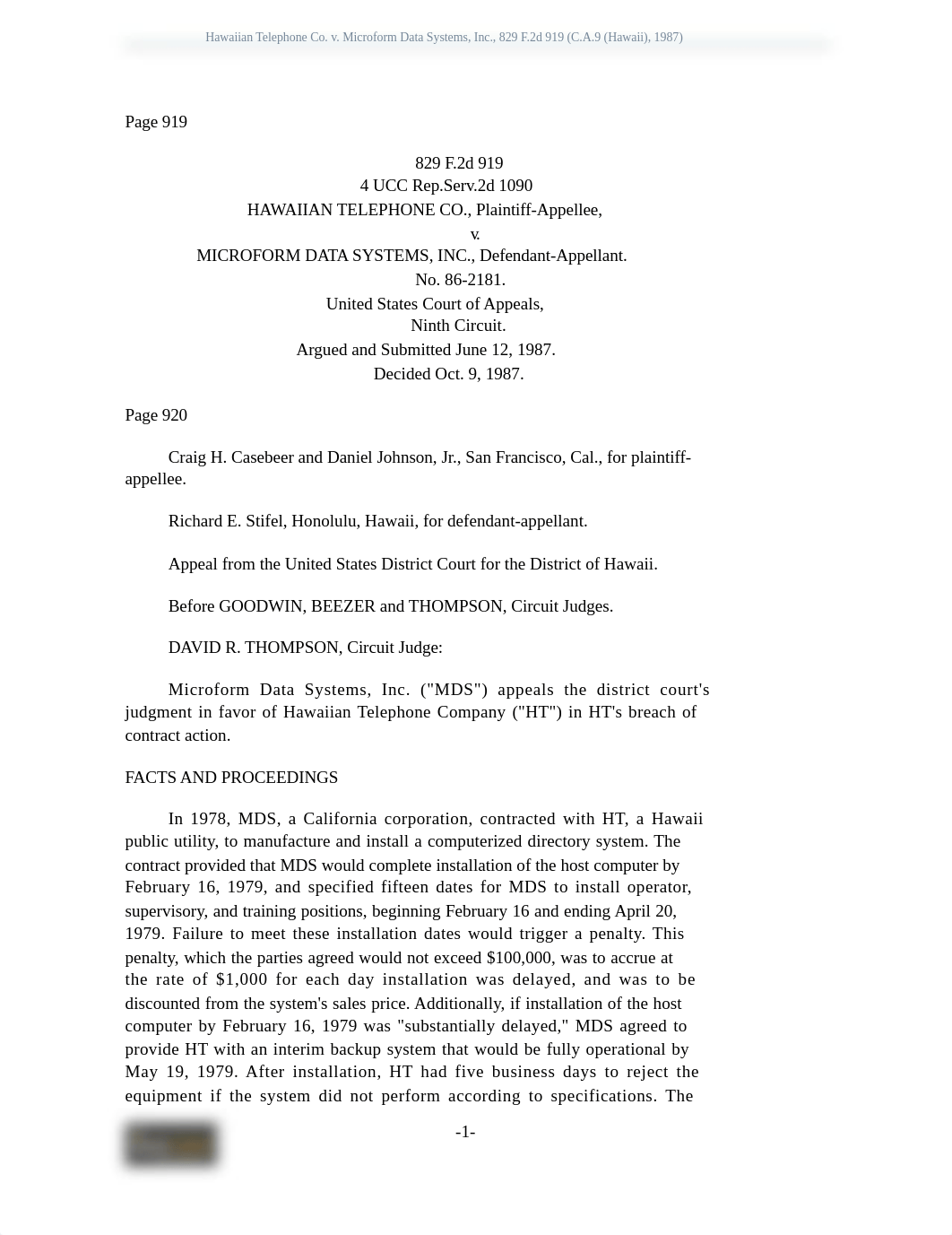 Hawaiian Telephone Co. v. Microform Data Systems, Inc., 829 F.2d 919 (C.A.9 (Hawaii), 1987).docx_dlrg5mdo65r_page1