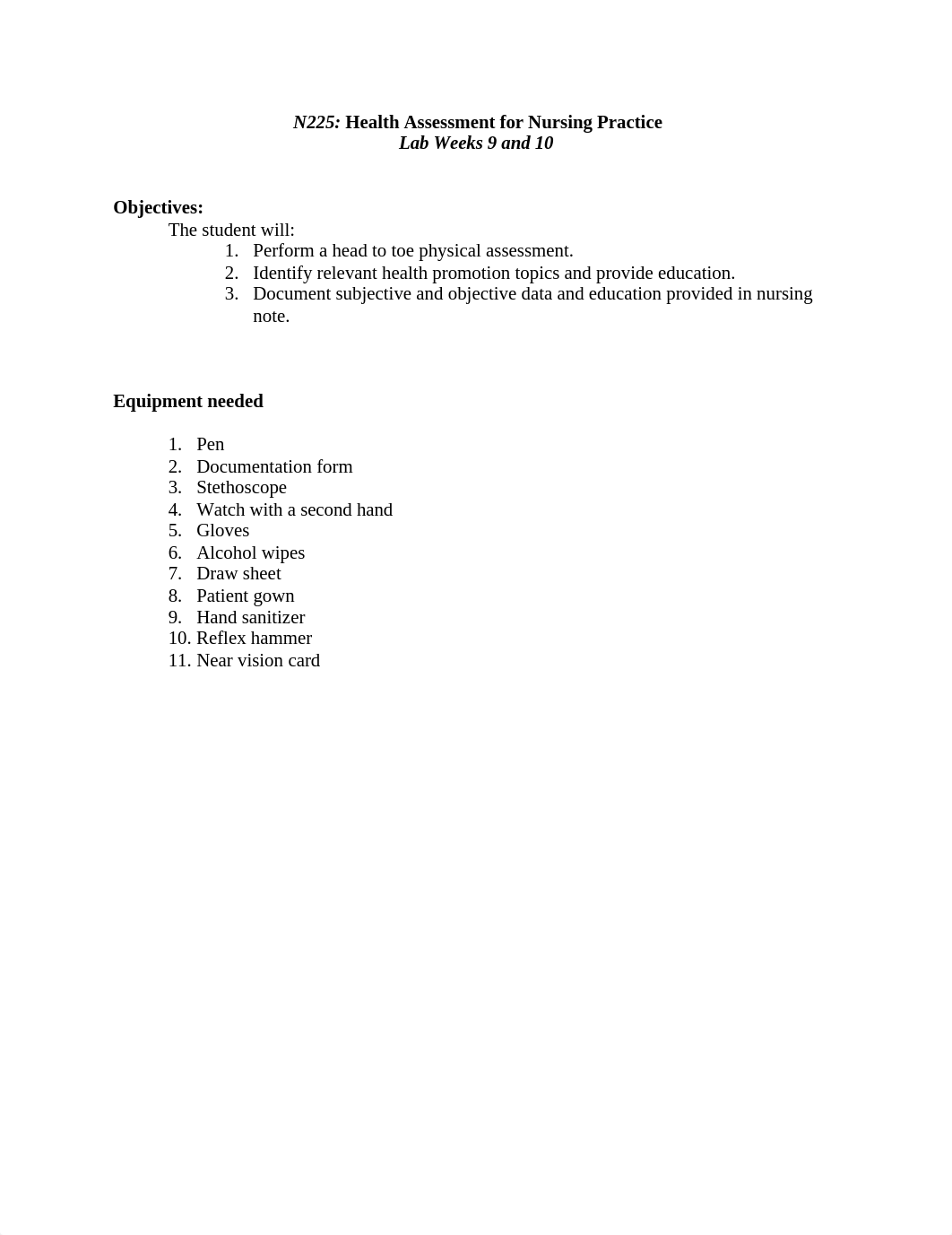 N225 Health Assessment for Nursing Practice weeks 9 and 10 revised Spring 21.docx_dlrkgd0uv9s_page1