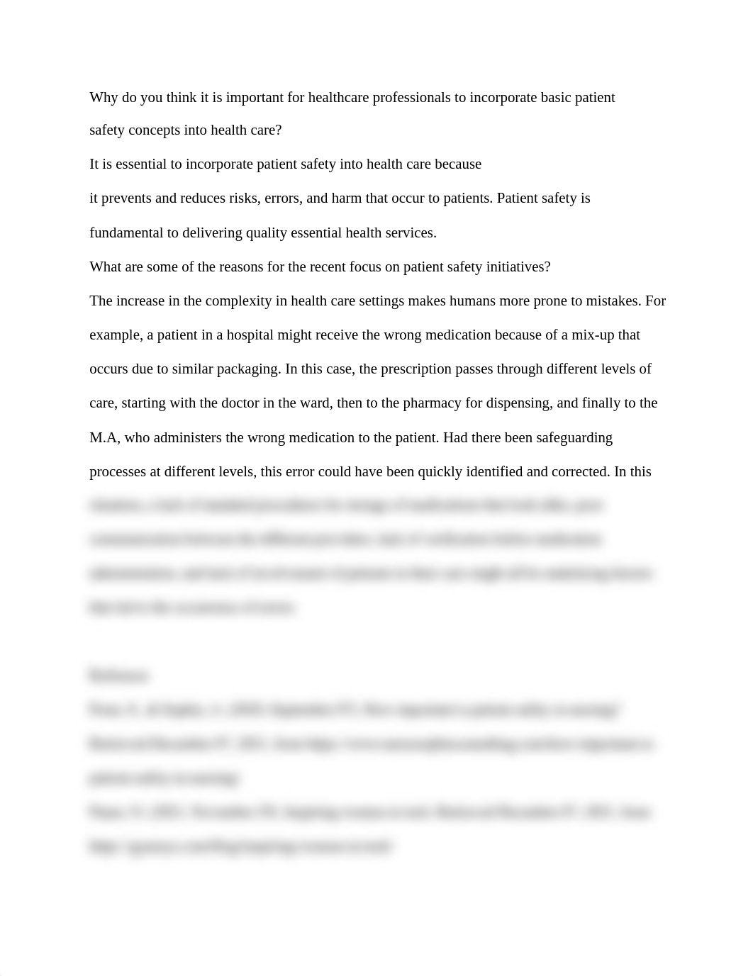 Why do you think it is important for healthcare professionals to incorporate basic patient safety co_dlrmld4o991_page1