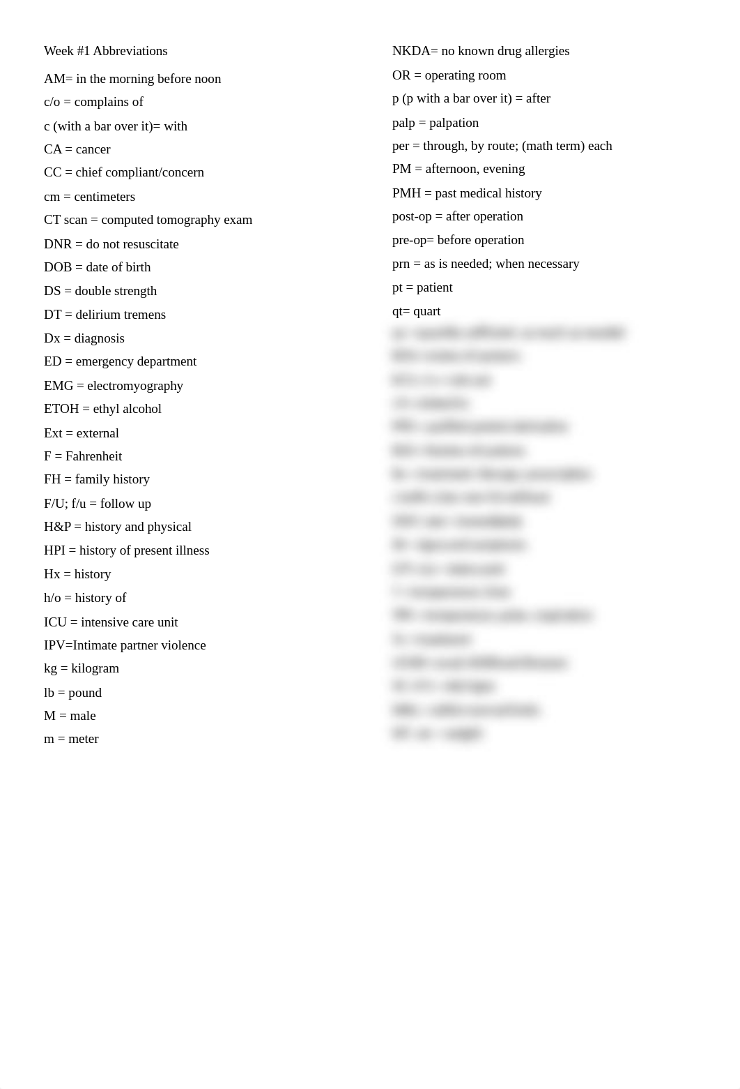 Week #1 Abbreviations Terminology.docx_dlsbenfdknc_page1