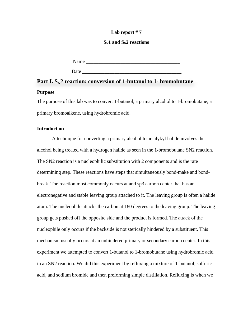 7. SN1 and SN2 Reactions report sheet.docx_dlscsannz4i_page1