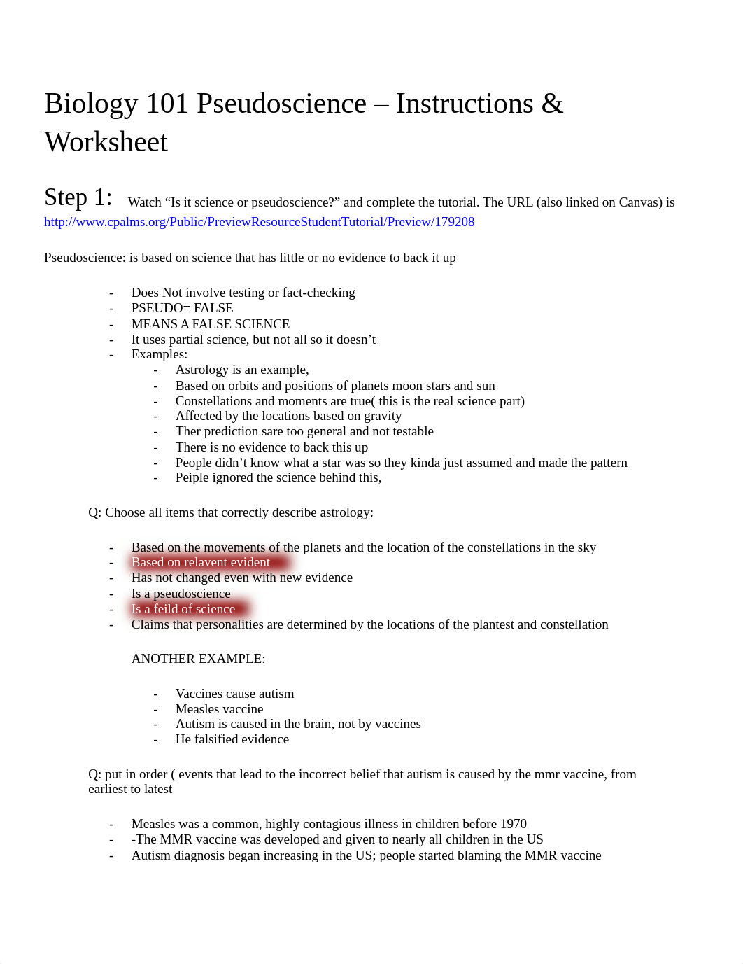 Pseudoscience instructions and worksheet_dlsem2nt3jq_page1