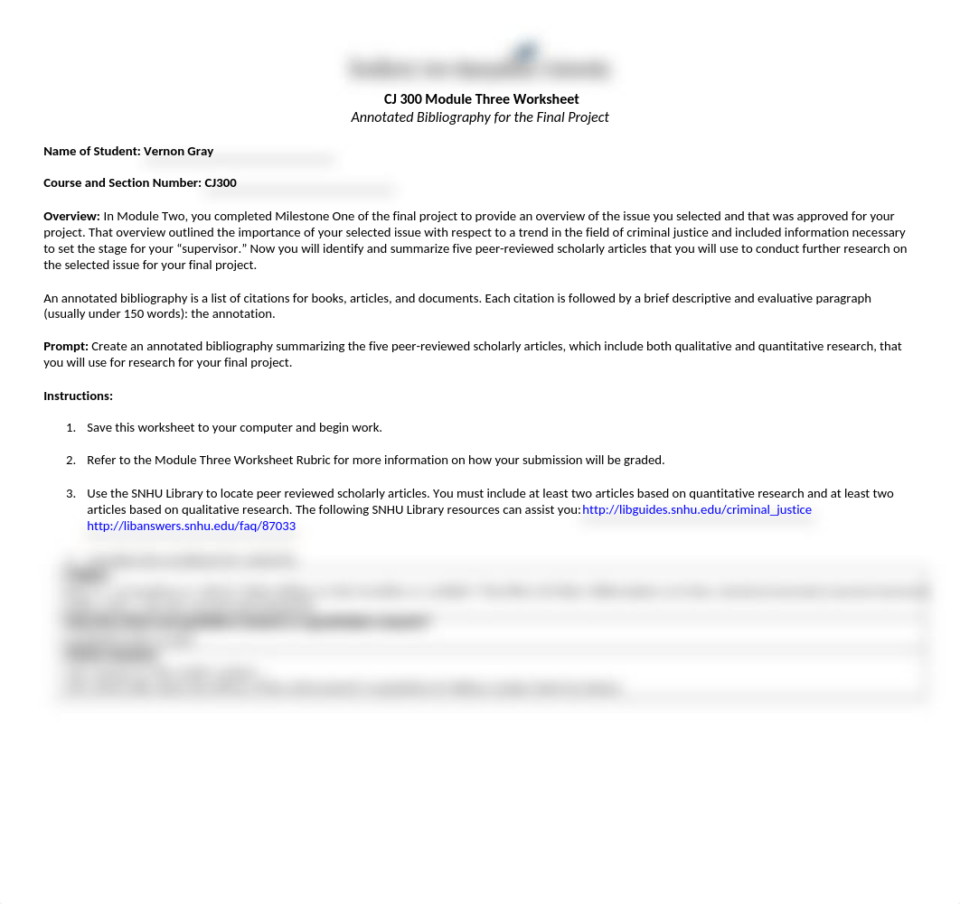 CJ 300 Module Three Annotated Bibliography Worksheet (1).docx_dlskcgnm5oj_page1