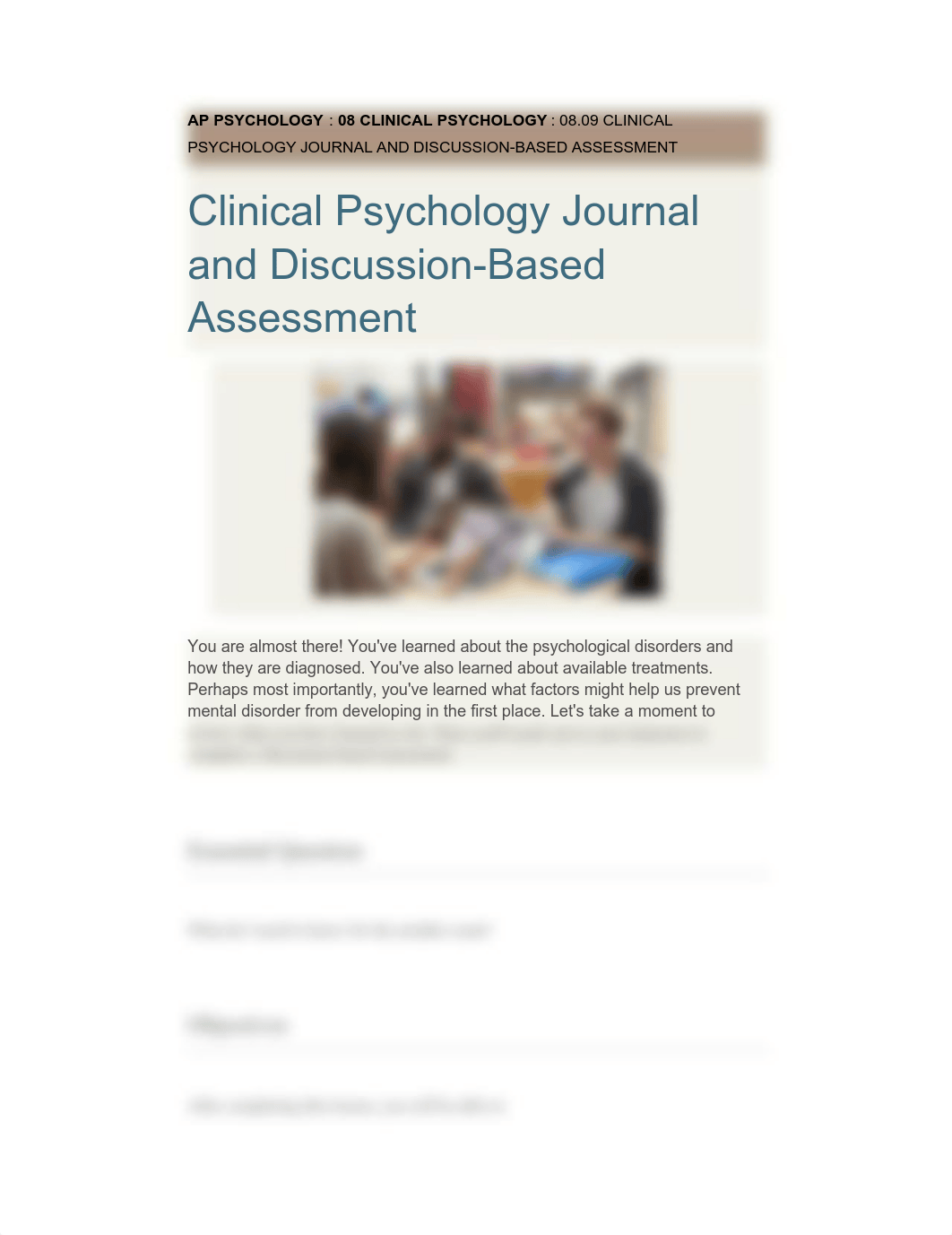 08.09 CLINICAL PSYCHOLOGY JOURNAL AND DISCUSSION-BASED ASSESSMENT.pdf_dlthgy2w4lz_page1