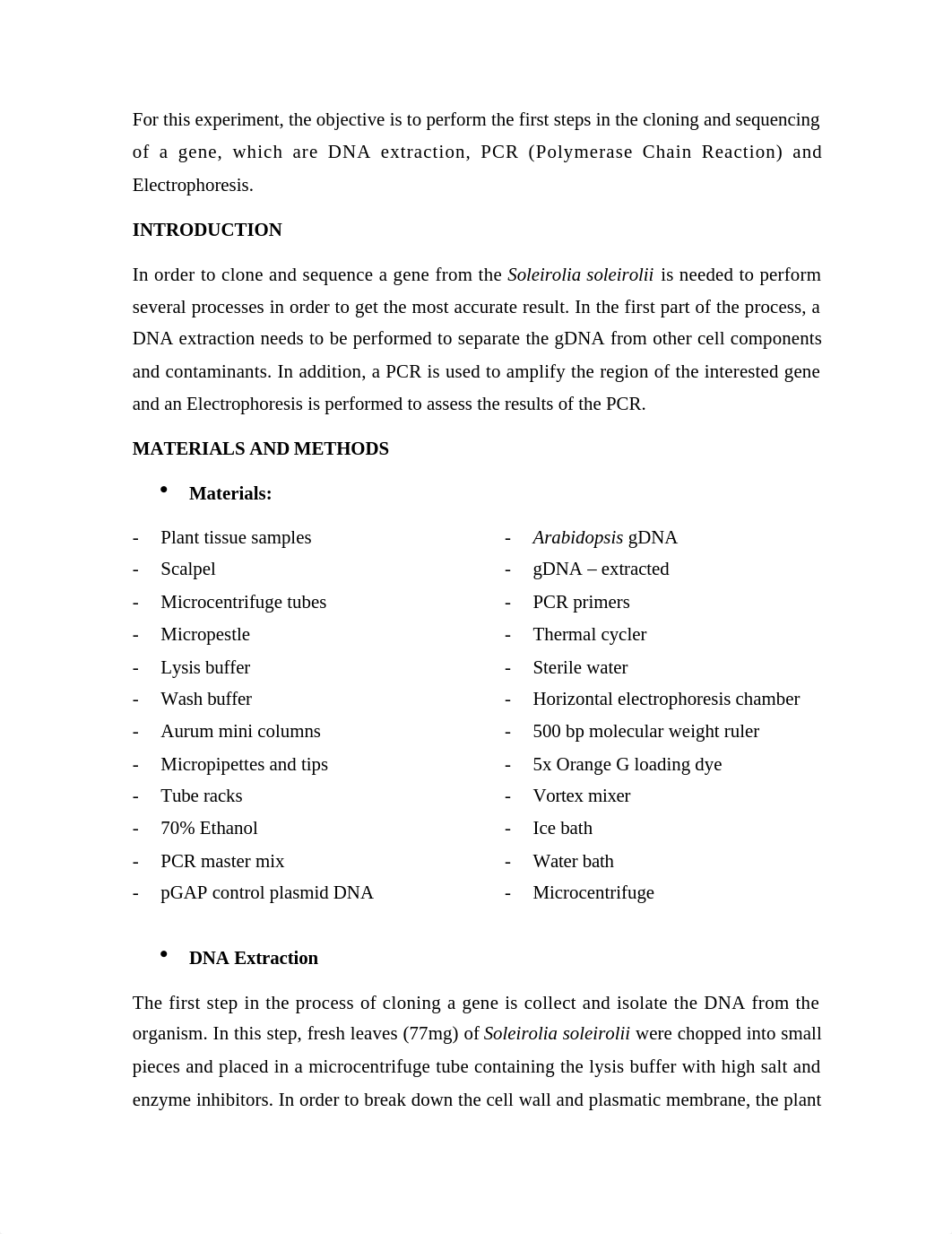 Full lab report DNA Extraction, Initial PCR and Electrophoresis.docx_dlthx4a6lmd_page2