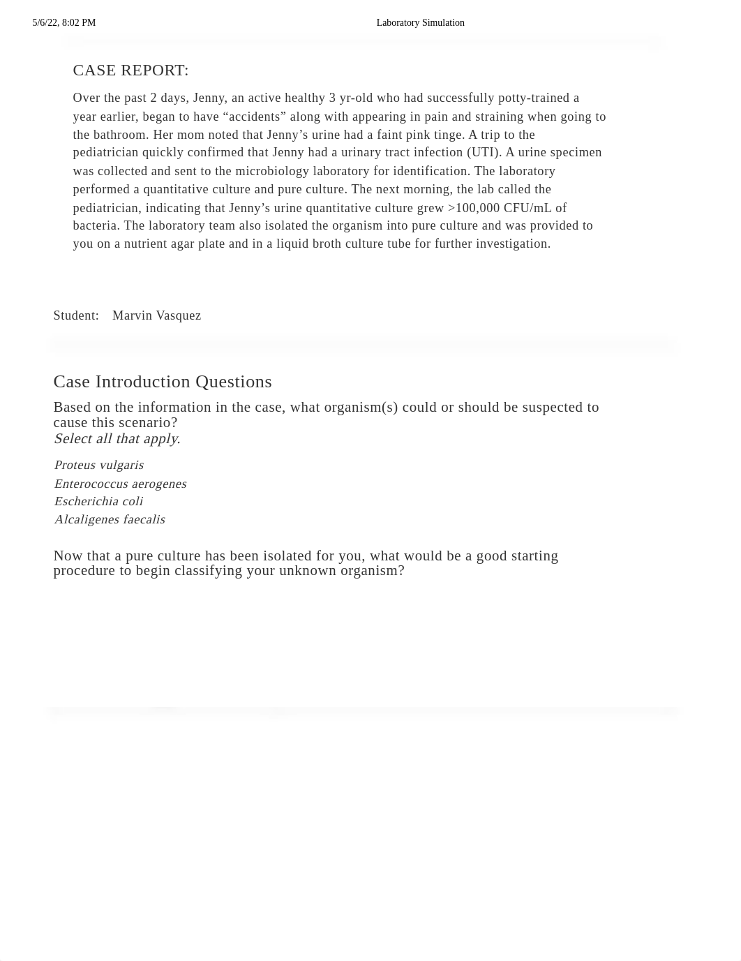 Lab 11 - Unknown Bacterial Identification (Sample #2) (2 of 2).pdf_dltqzxp5dup_page1