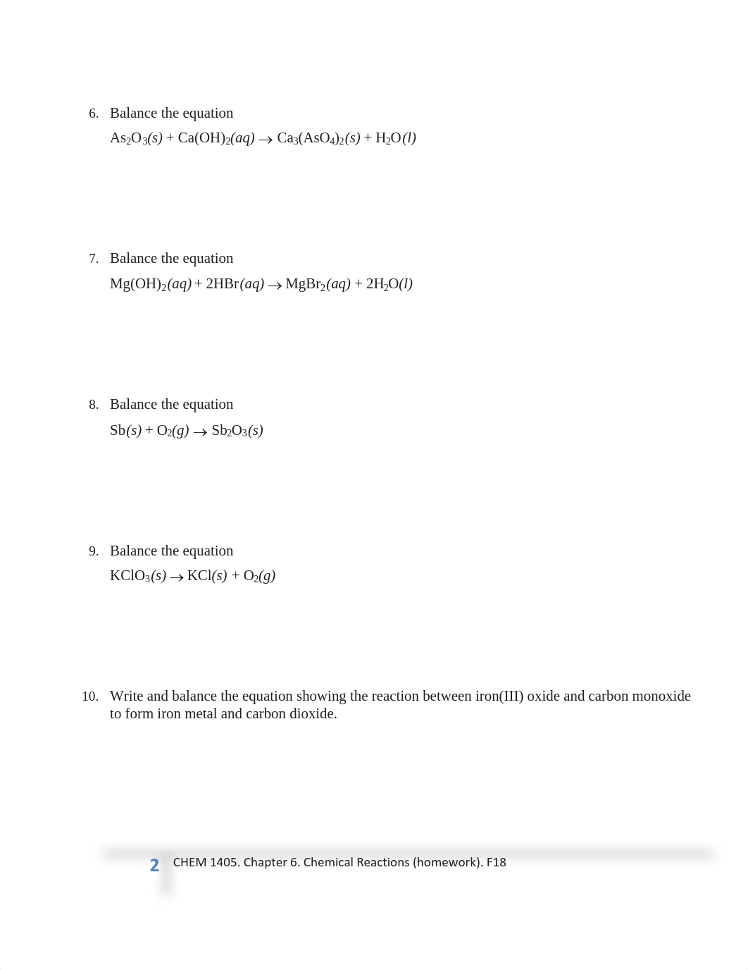 CHEM 1405. Chapter 6. (all) Chemical Reactions (homework). F18...print.pdf_dltwrkiu815_page3