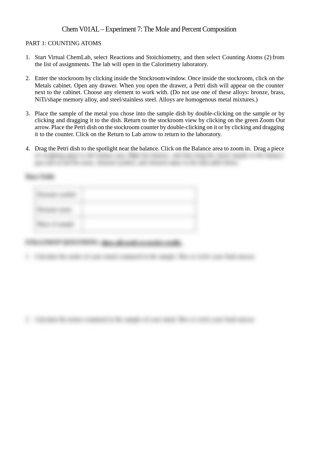 Chem V01AL - Experiment 7 - The Mole and Percent Composition Simulation - F20.pdf_dlu3hlhaws4_page1