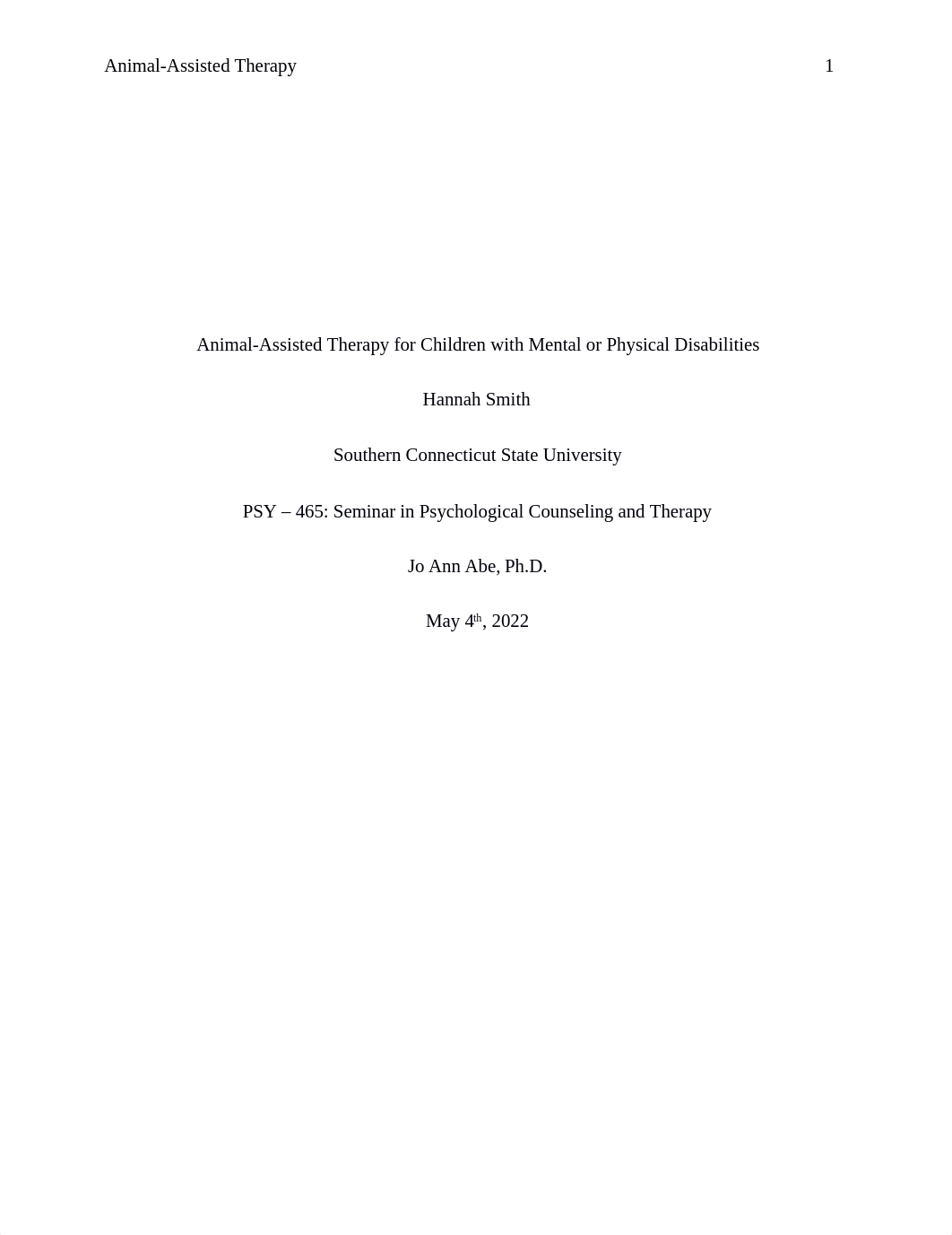 PSY 465 PAPER - Animal Assisted Therapy.docx_dlubpvofqy6_page1