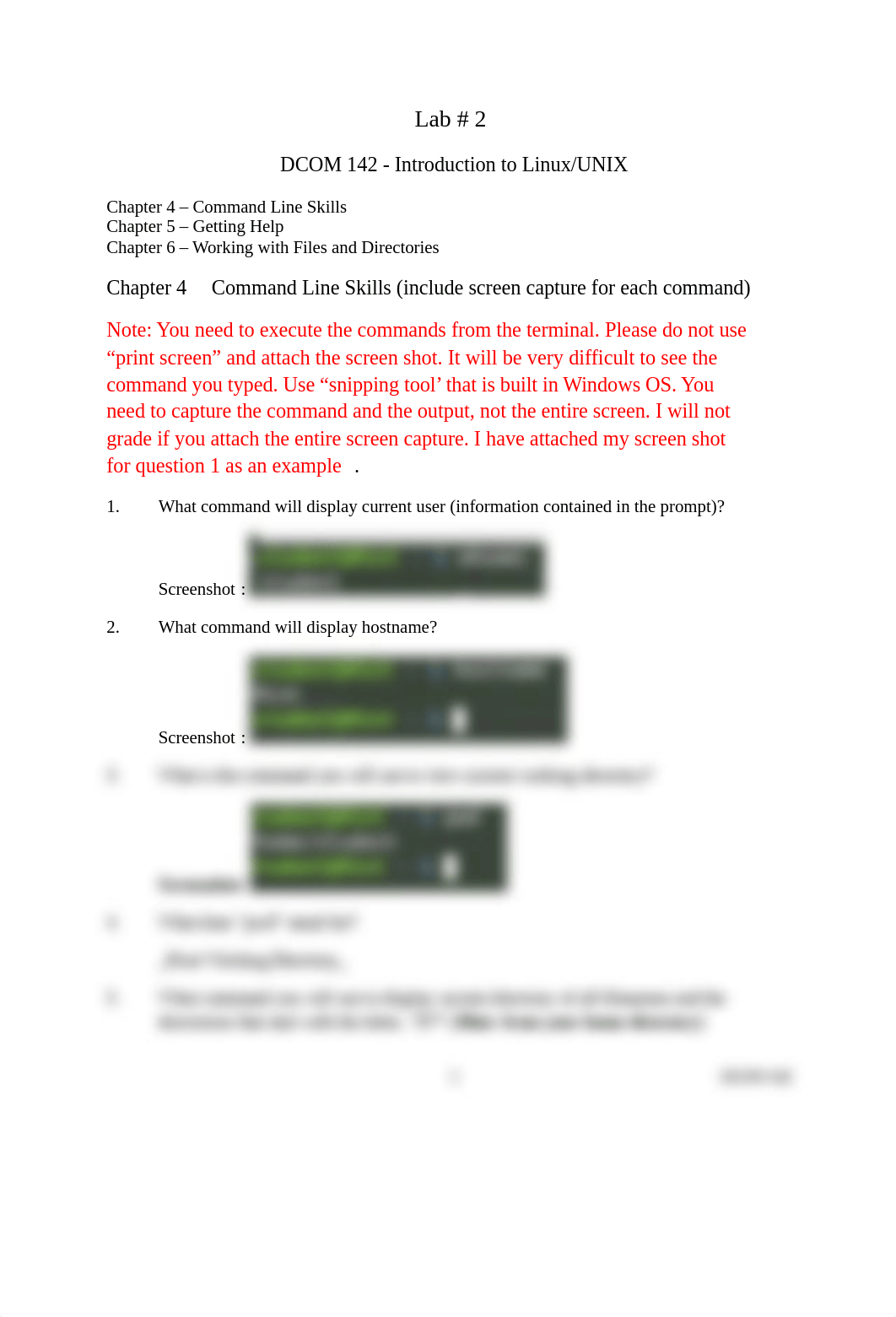 Lab 2- Chapter 4 Comand Line Skills-Chapter 5_Getting Help_ and Chapter 6 _Working with Files and Di_dlui86726hs_page1