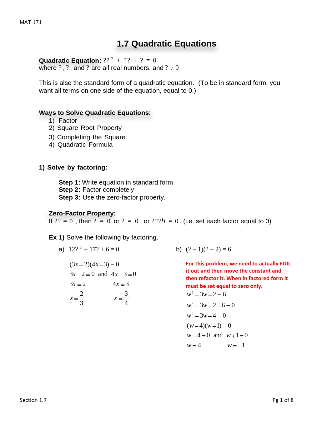 Section 1.7 Notes - Quadratic Equations.pdf_dlumxptgub3_page1