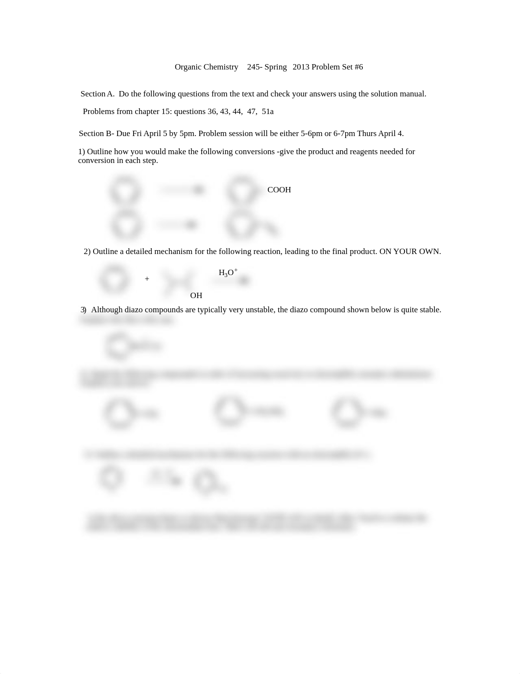 Organic Chemistry 245_Spring 2013_Problem Set #6_dlv3oohpb47_page1