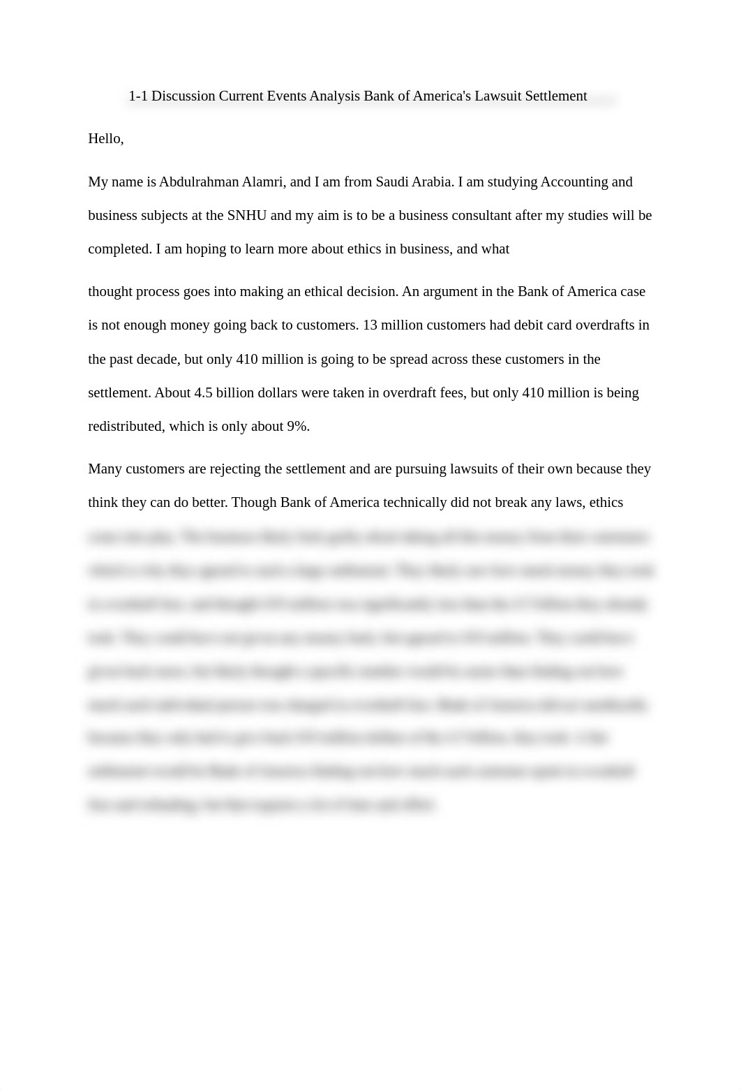 PHL 316 1-1 Discussion Current Events Analysis Bank of America's Lawsuit Settlement.DOCX_dlvg5e36apx_page1