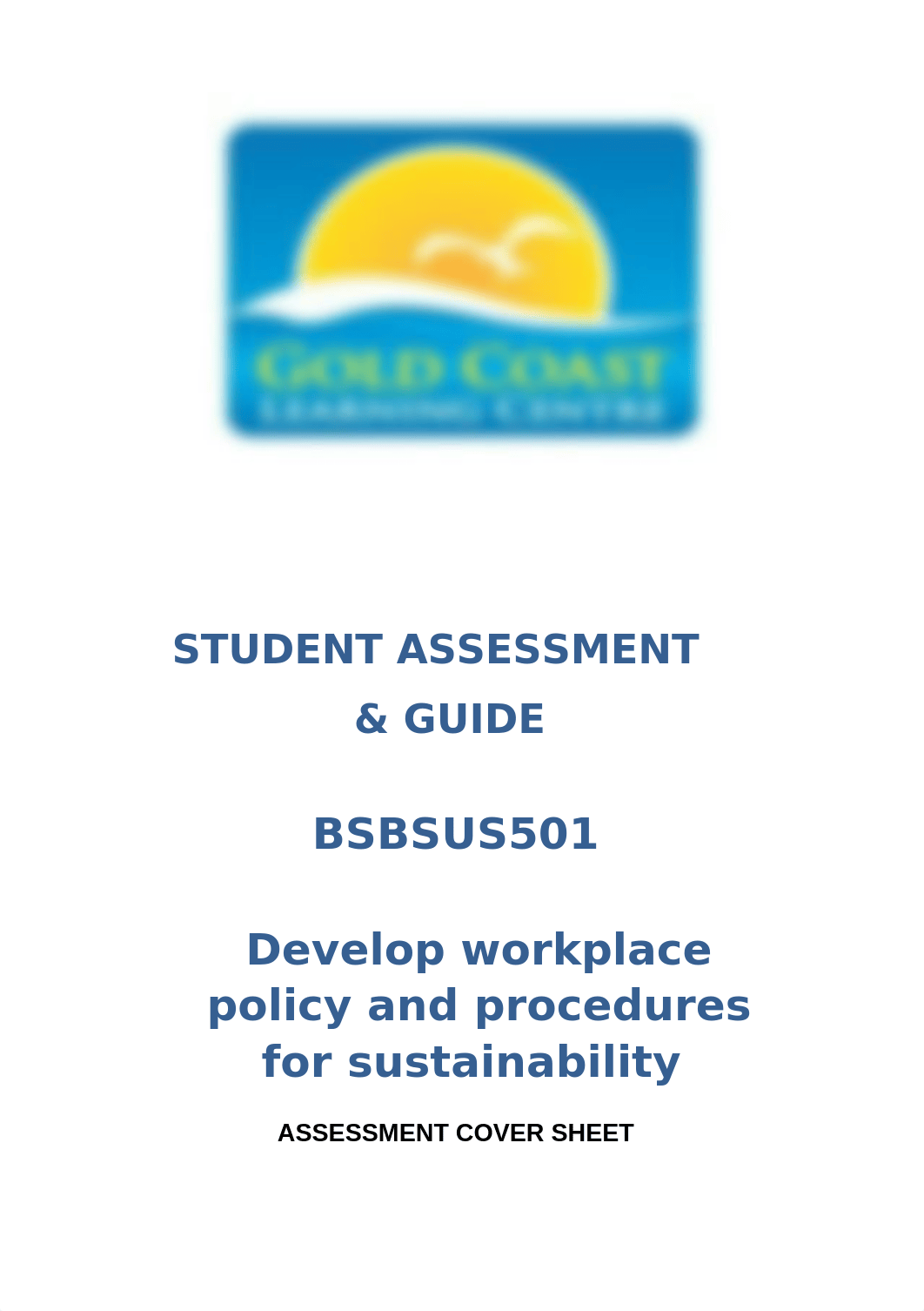 Student Assessment & Guide BSBSUS501_dlwmuip2fr8_page1