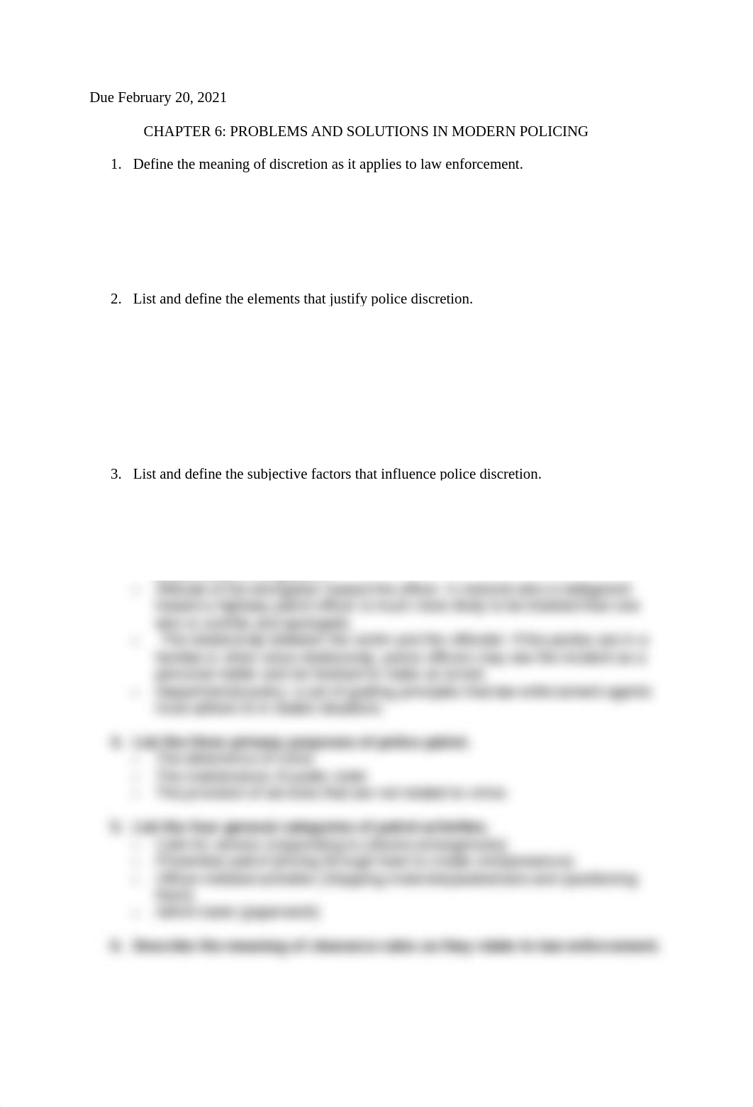 Chapter 6 Questions- Problems & Solutions in Modern Policing.docx_dlxc3c08lil_page1