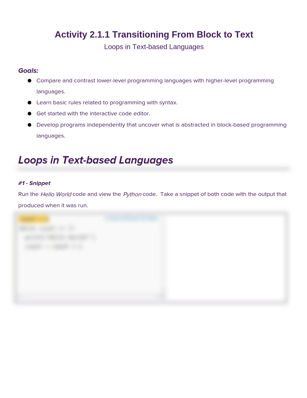 Christine Collins - Activity 2.1.1 Transitioning from Blocks to Text - Loops in Text-based Languages_dlxiifrzbrt_page1