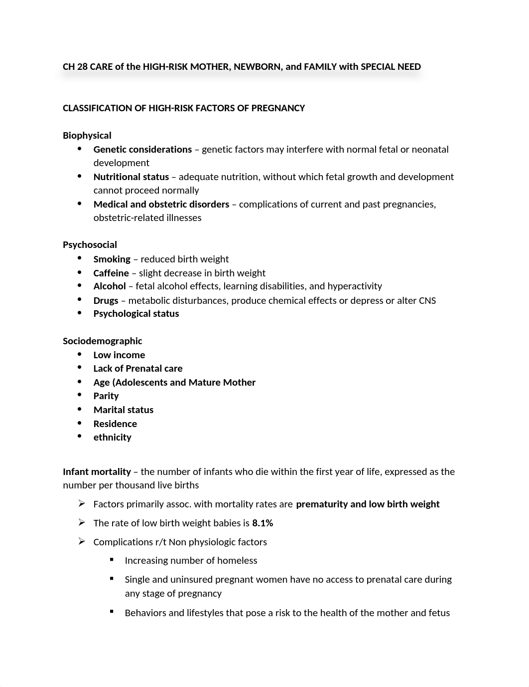 CH 28 CARE of the HIGH-RISK MOTHER, NEWBORN, and FAMILY with SPECIAL NEEDS.docx_dlylyxty515_page1