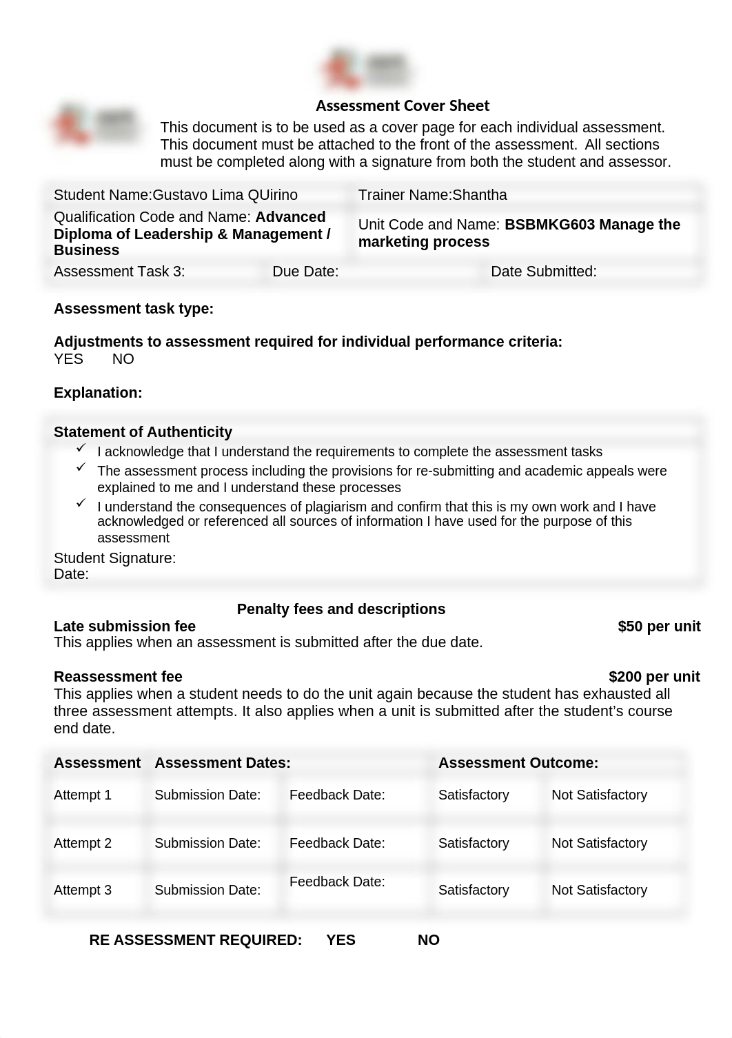 BSBMKG603 Assessment Task 3_Marketing Performance Report (Vol 3)_Student Workbook Template- Gustavo_dlynz5bxro7_page1