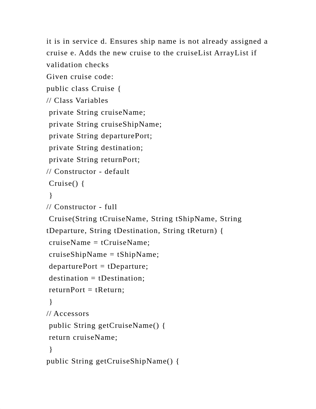Project Part 4Part Four Complete the addCruise() Method 1. I.docx_dlyruol0tkd_page3