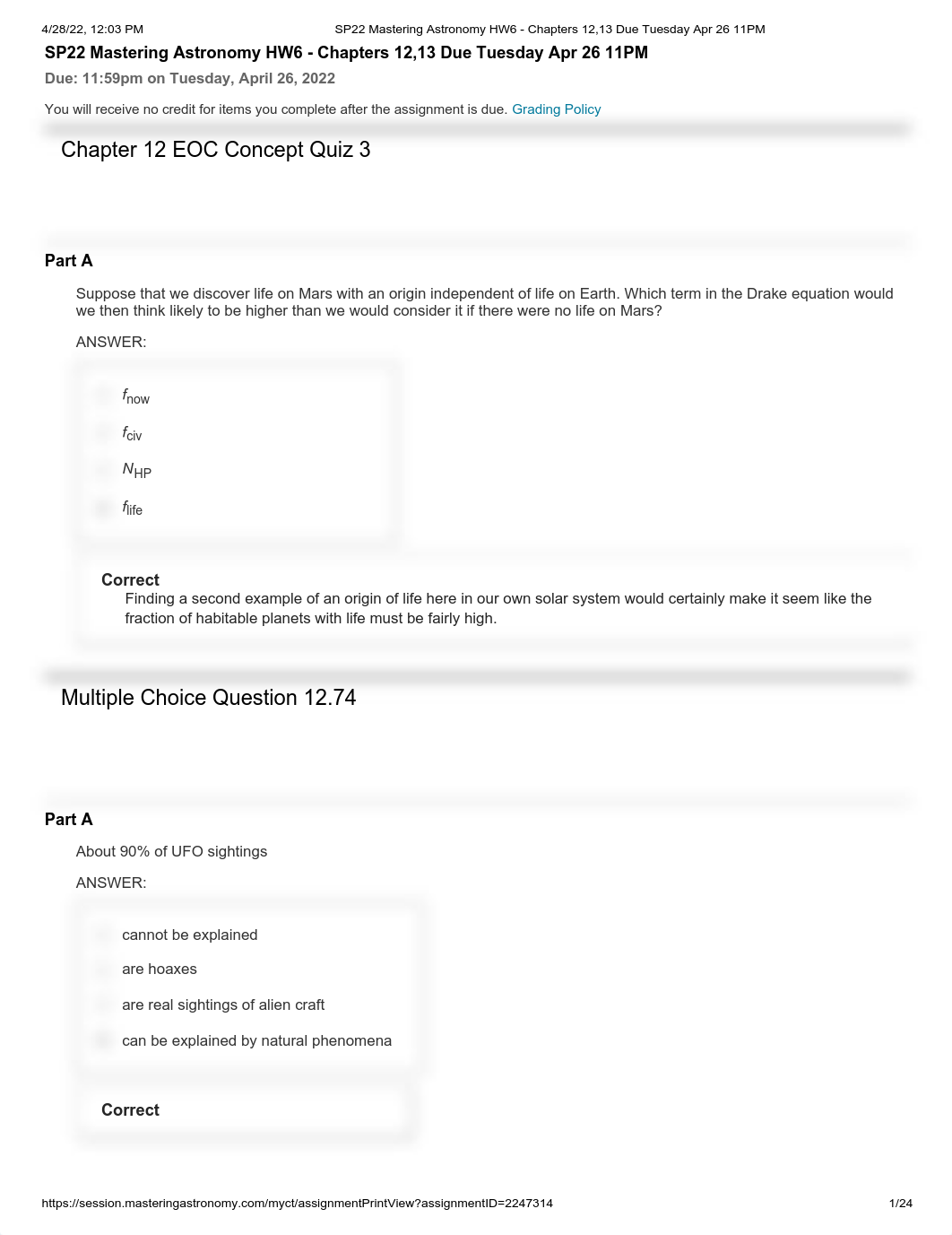 SP22 Mastering Astronomy HW6 - Chapters 12,13 Due Tuesday Apr 26 11PM.pdf_dlyvq07i6lt_page1