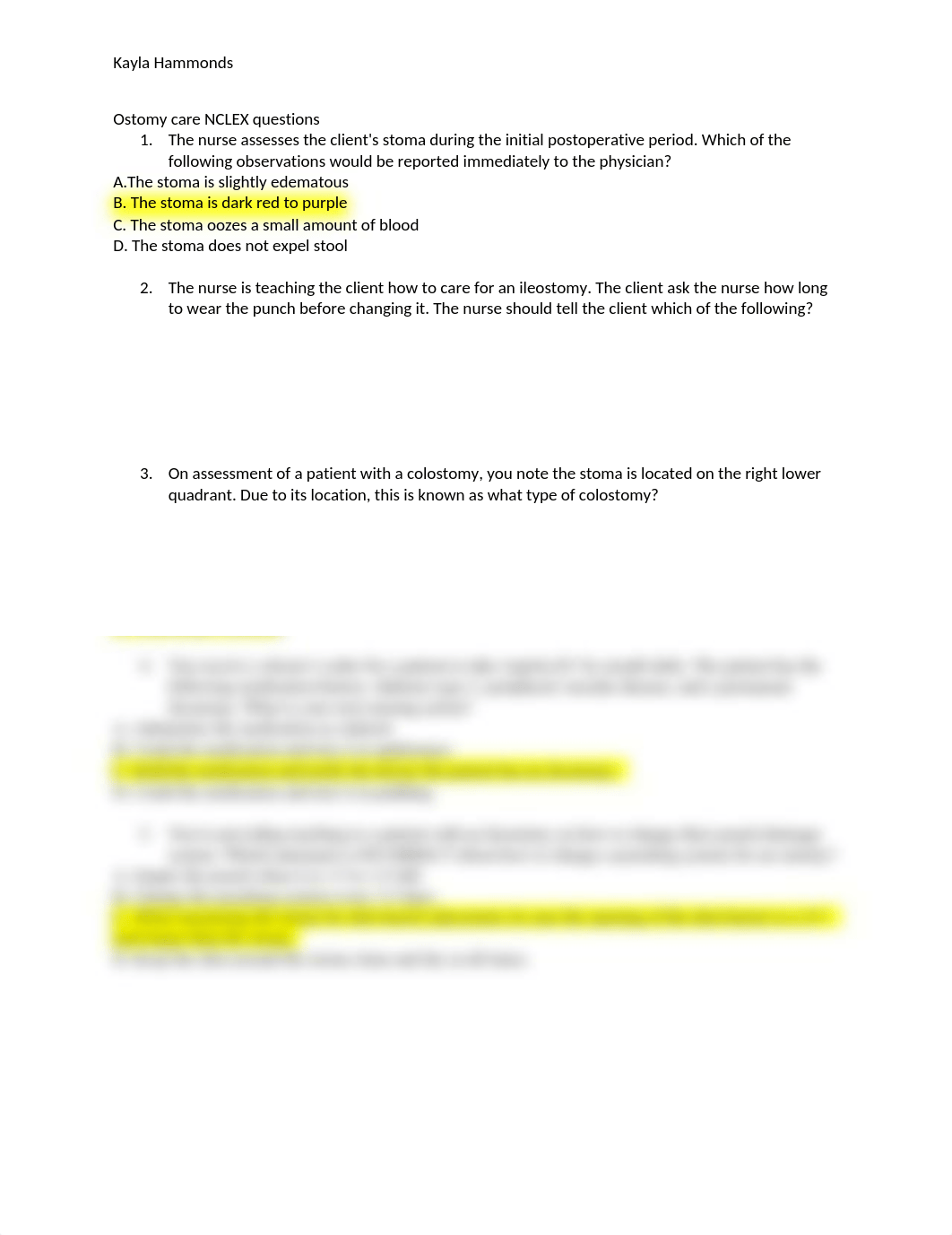 Ostomy care NCLEX questions.docx_dlyzctzremm_page1