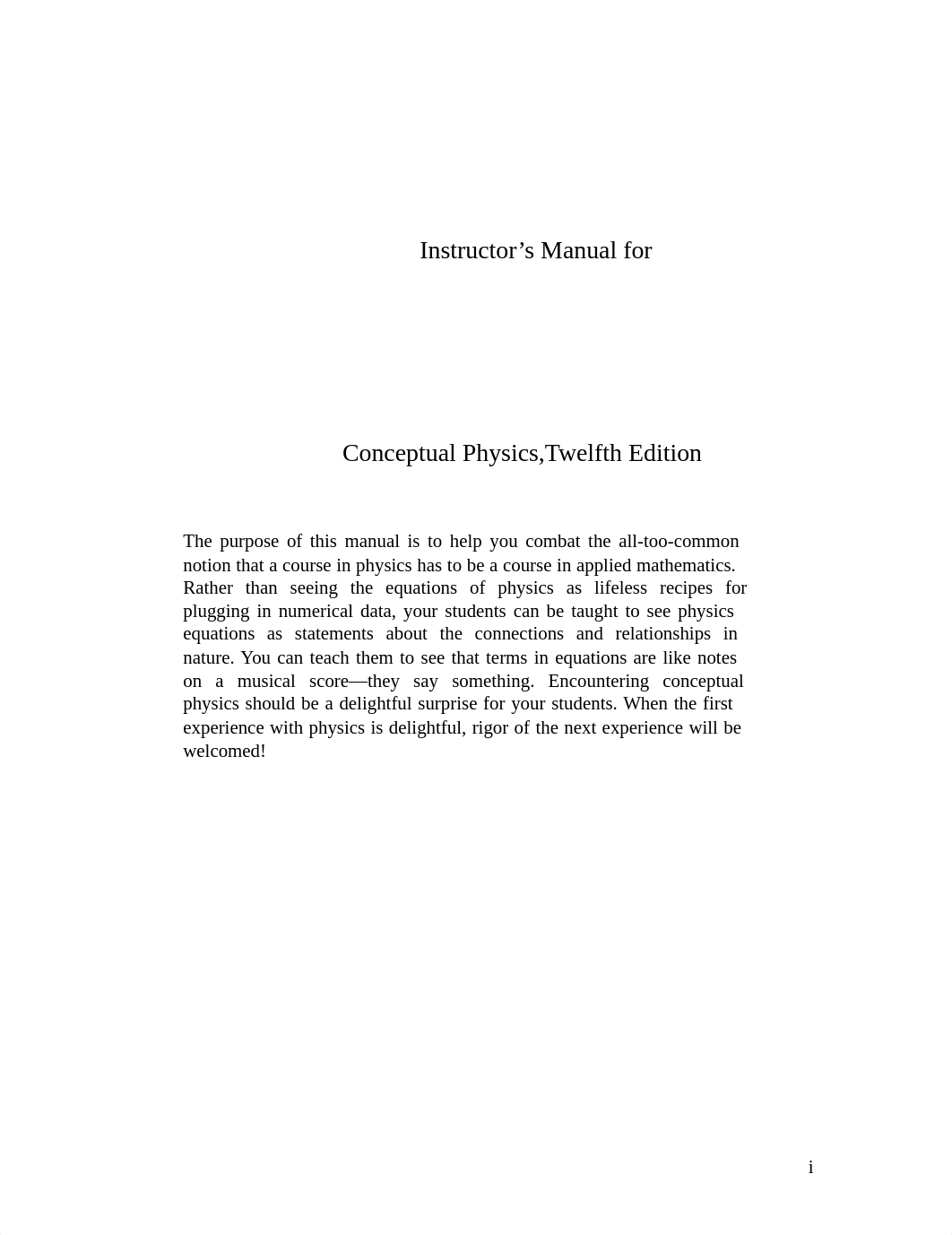 Paul Hewitt - Instructor's Manual for Conceptual Physics, 12th edition (2014, Pearson) - libgen.li.p_dlyzgy7msbt_page1