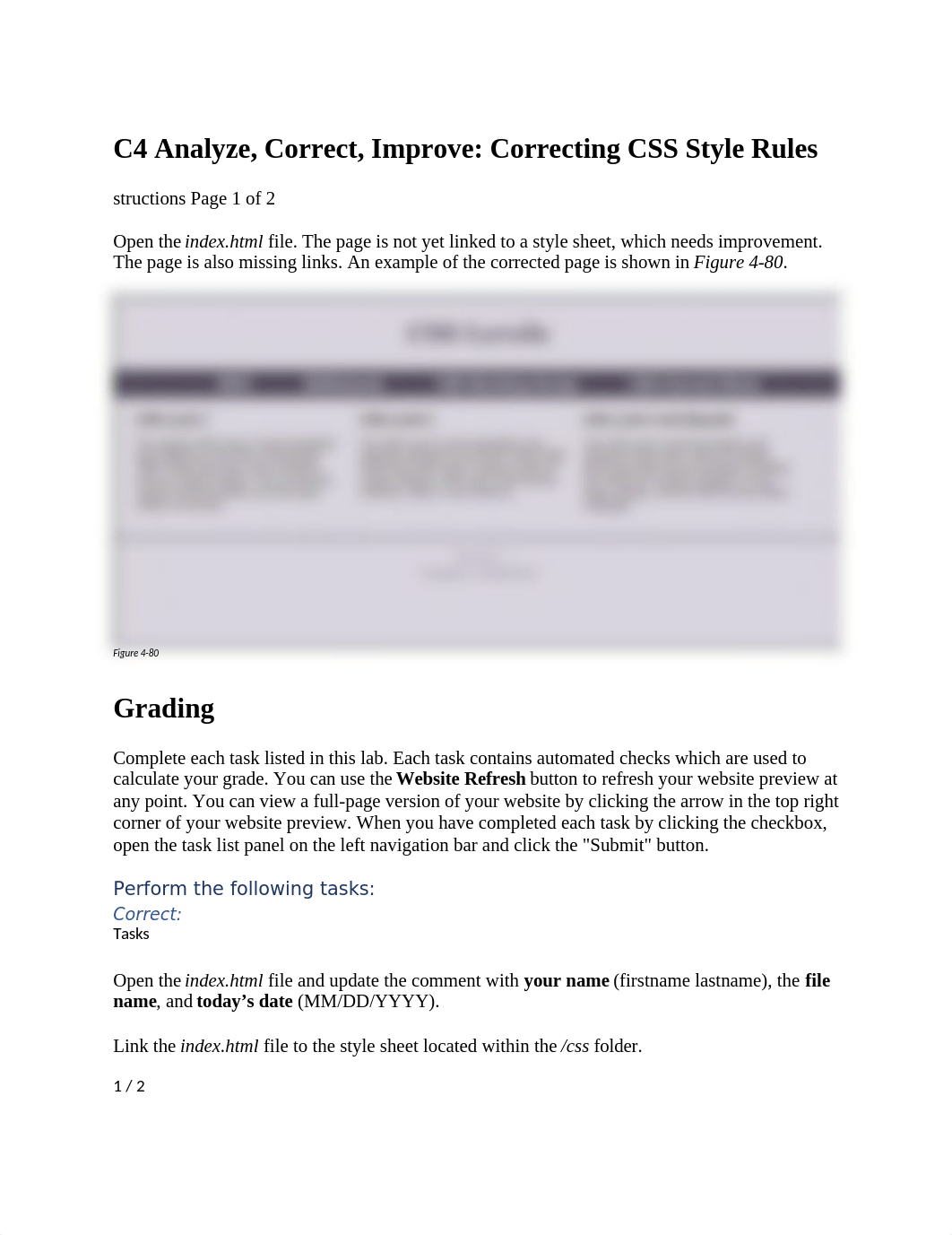 C4 Analyze, Correct, Improve  Correcting CSS Style Rules.docx_dlztfgcs4qz_page1