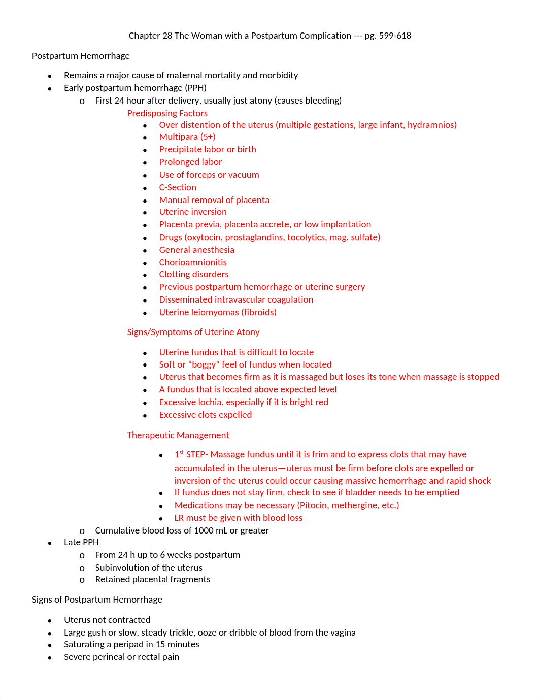 Chapter 28 The Women With a Postpartum Complication Notes_dlzx8pb9oq4_page1