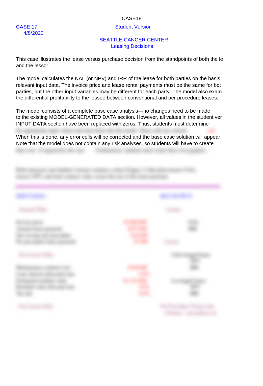 Week 3 Case Study Assignment - Case 17 - Seattle Cancer Center  Leasing Decisions (Student Spreadshe_dlzxka94cjh_page1