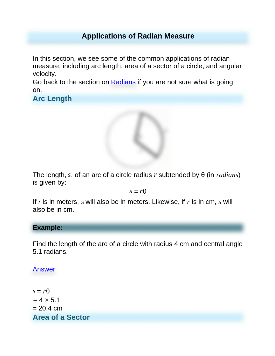 Applications of Radian Measure_dm109rzyypt_page1