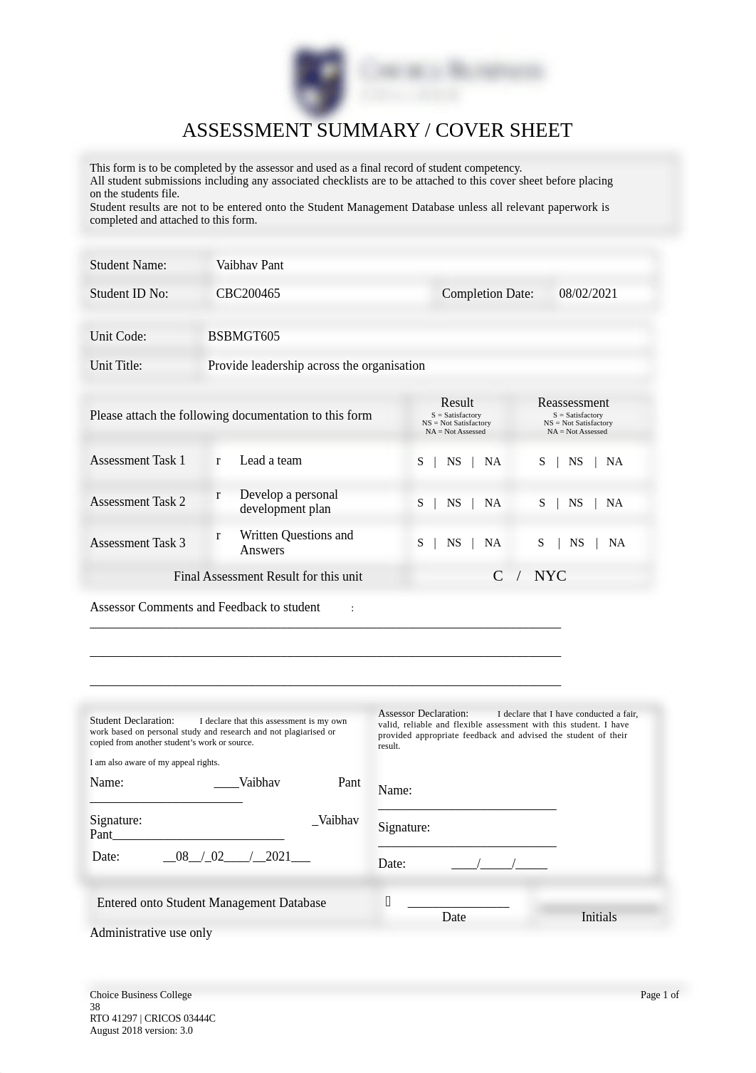 BSBMGT605_Assessment Tasks Workbook.docx_dm10kvus5b5_page1