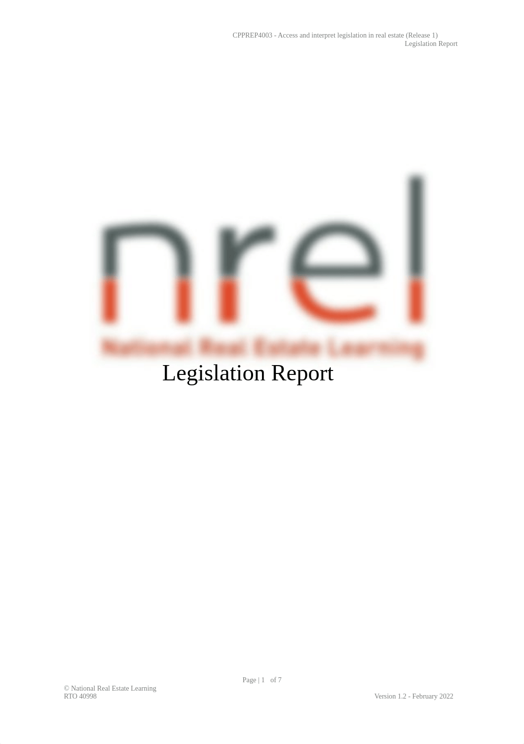 NREL - CPPREP4003 - Legislation Report - Document Tool v1.2 .docx_dm19w89sco3_page1