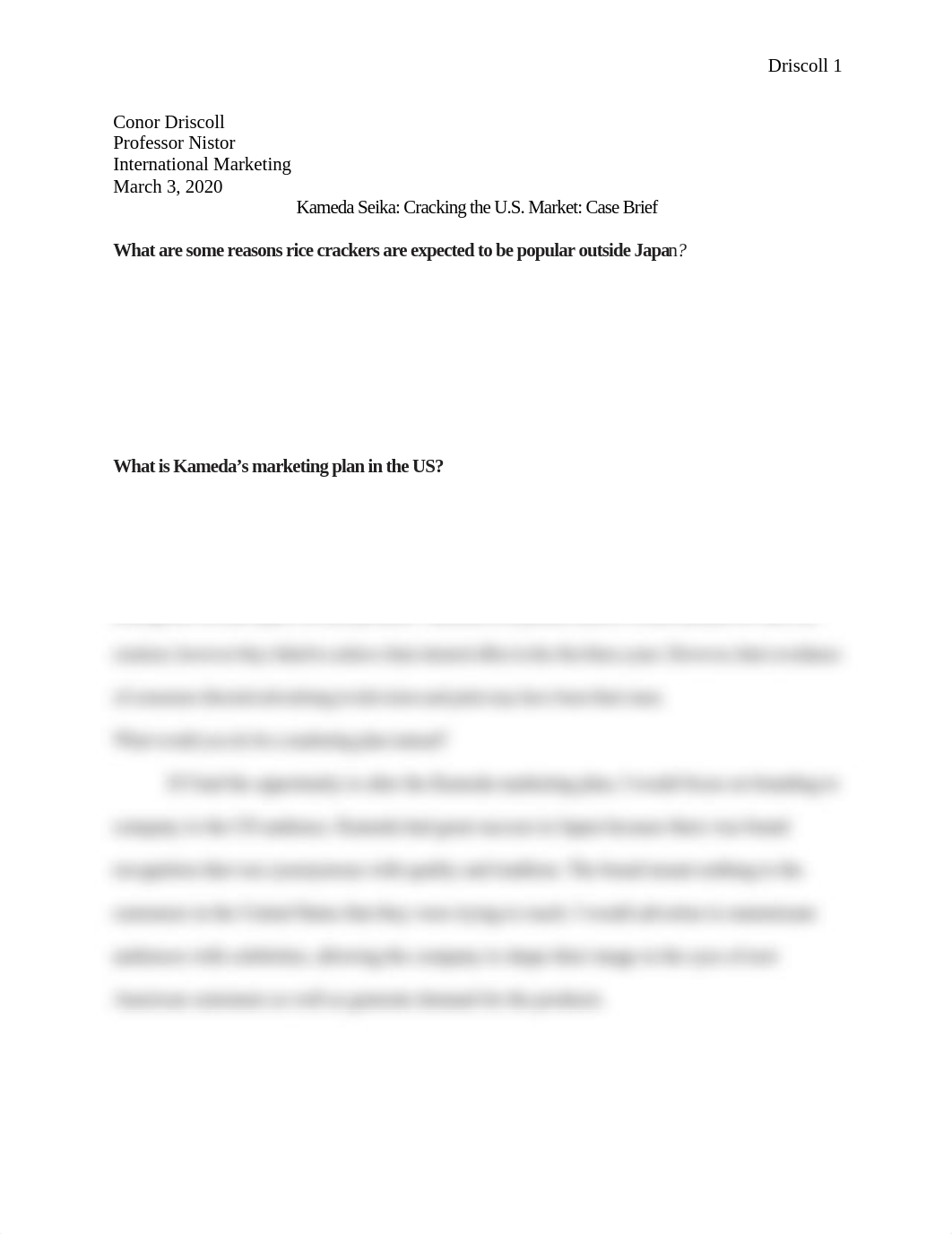 Kameda Seika- Cracking the U.S. Market- Case Brief.docx_dm1f2db5ypj_page1