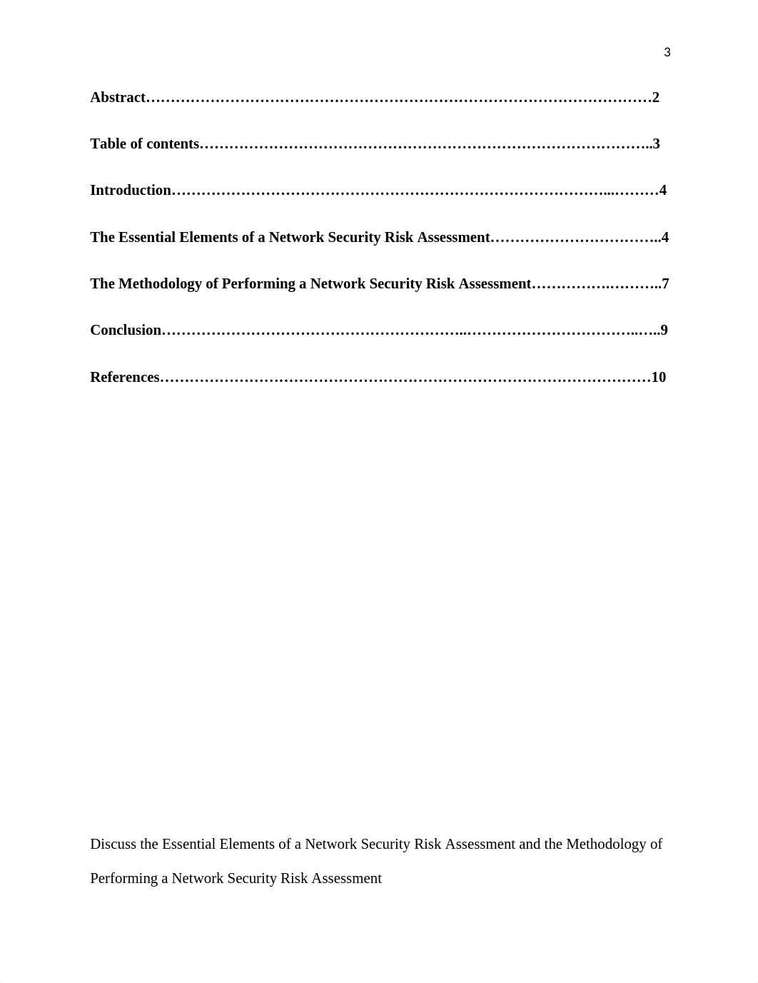 Discuss the Essential Elements of a Network Security Risk Assessment and the Methodology of Performi_dm23zgabsf7_page3