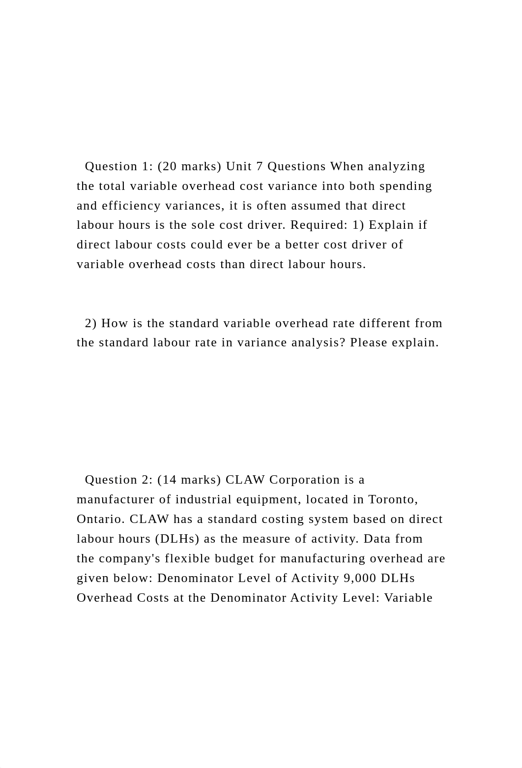 Question 1 (20 marks) Unit 7 Questions When analyzing the .docx_dm2i5s2vtp4_page2