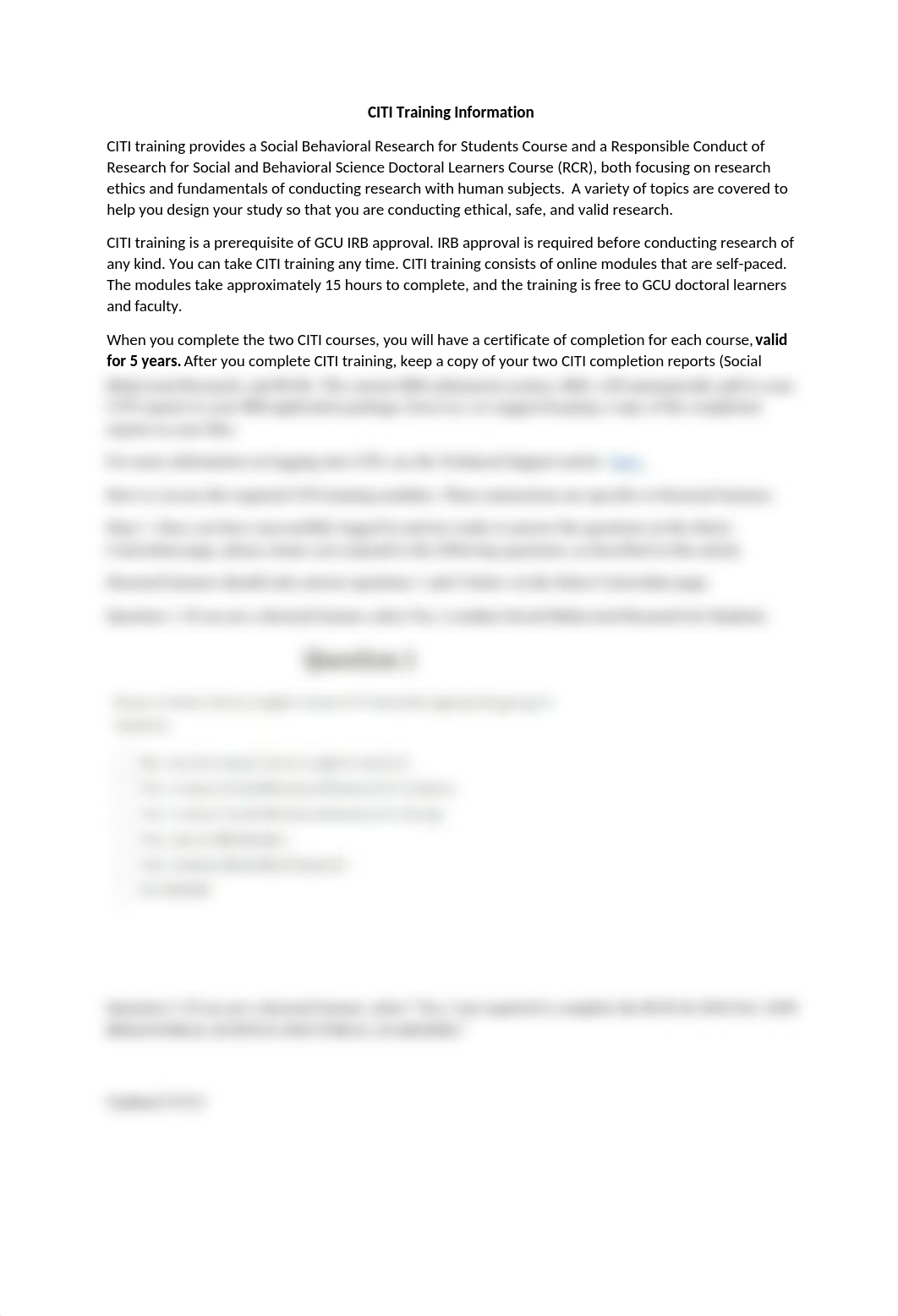 CITI Training Information for Doctoral Learners.docx_dm2mleiu4tm_page1