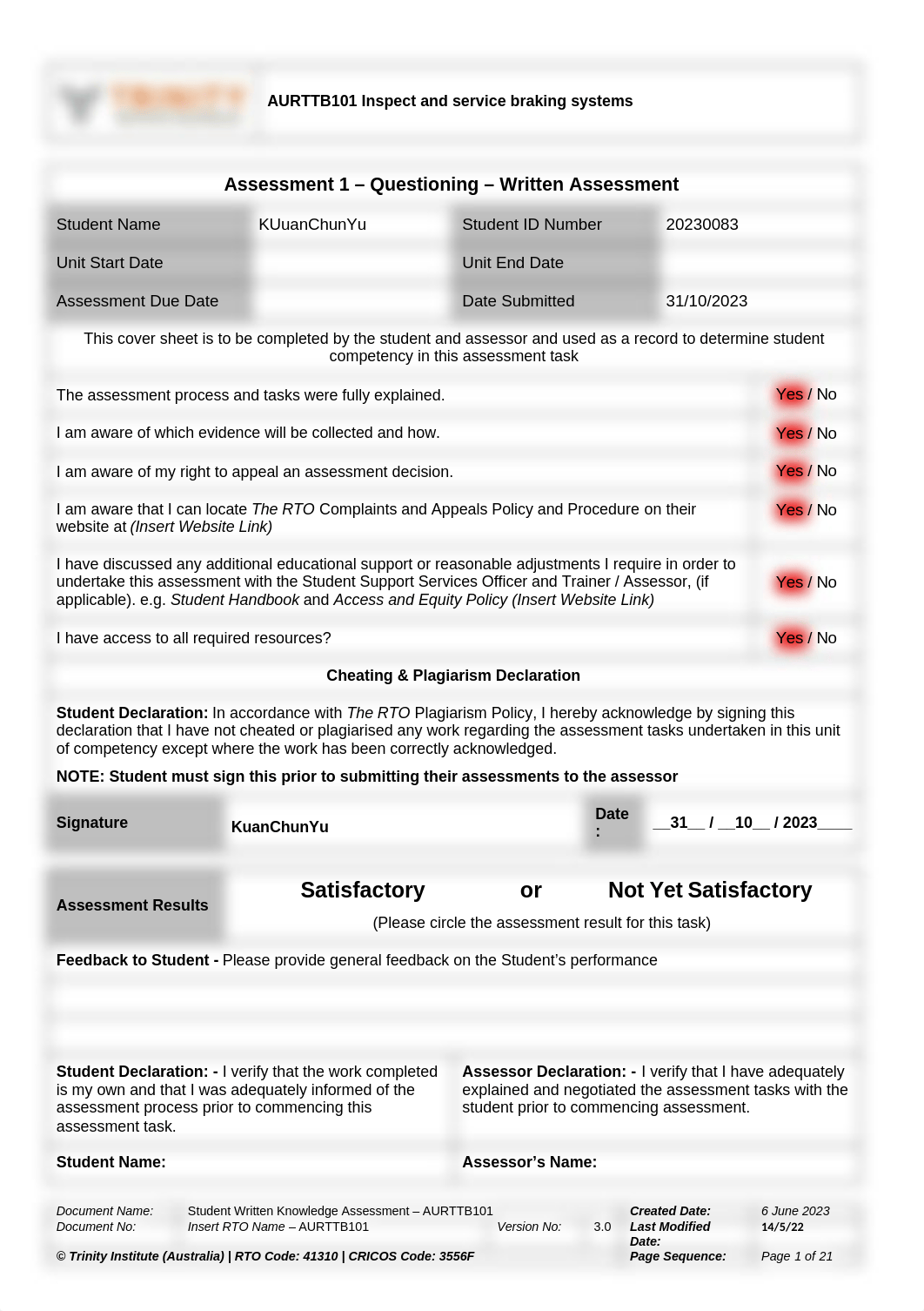 AURTTB101_Assessment 1 Written Knowledge Question_V3.docx_dm3kttaxchx_page1