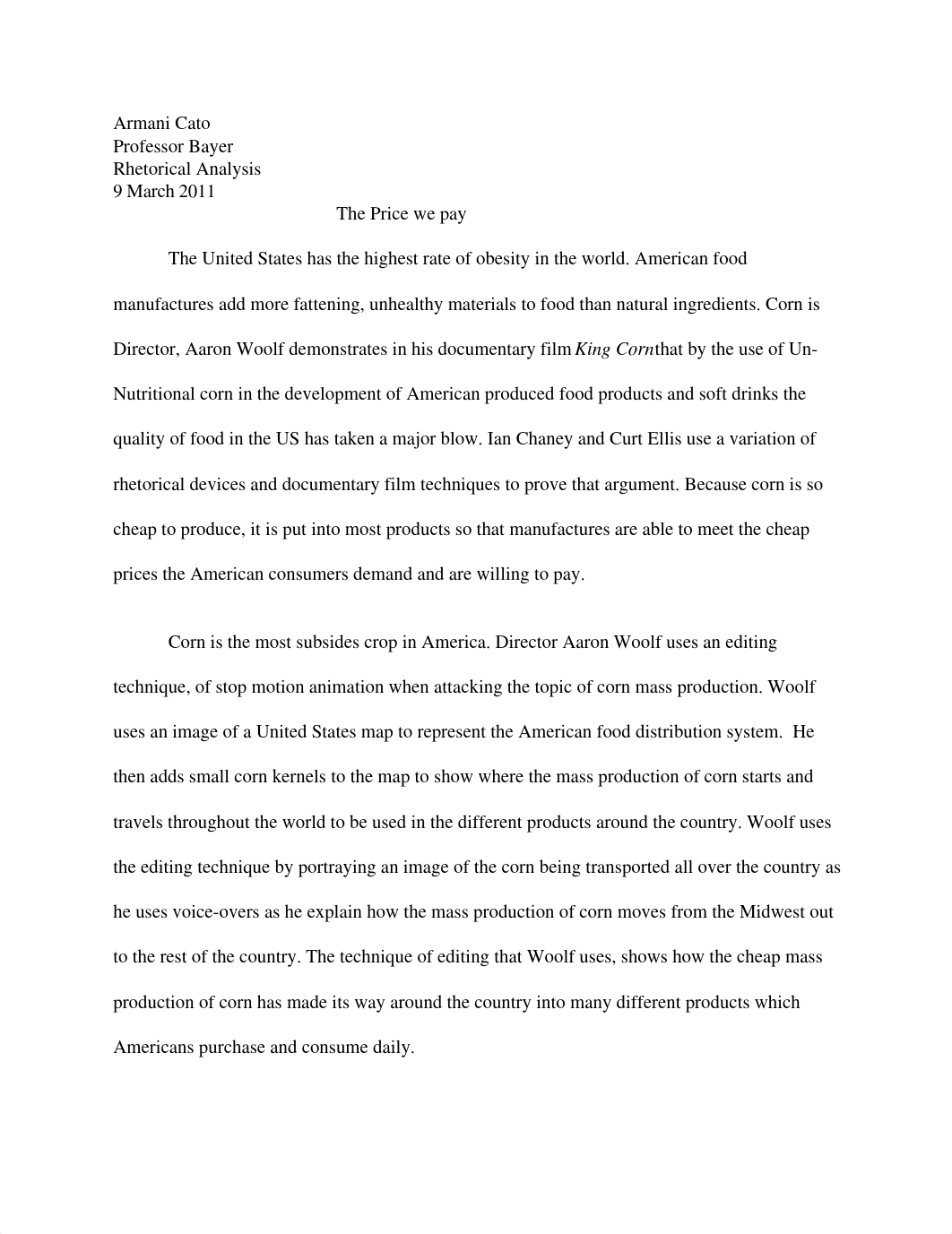 Rhetorical Analysis - The Price we pay essay_dm3rix77k1m_page1